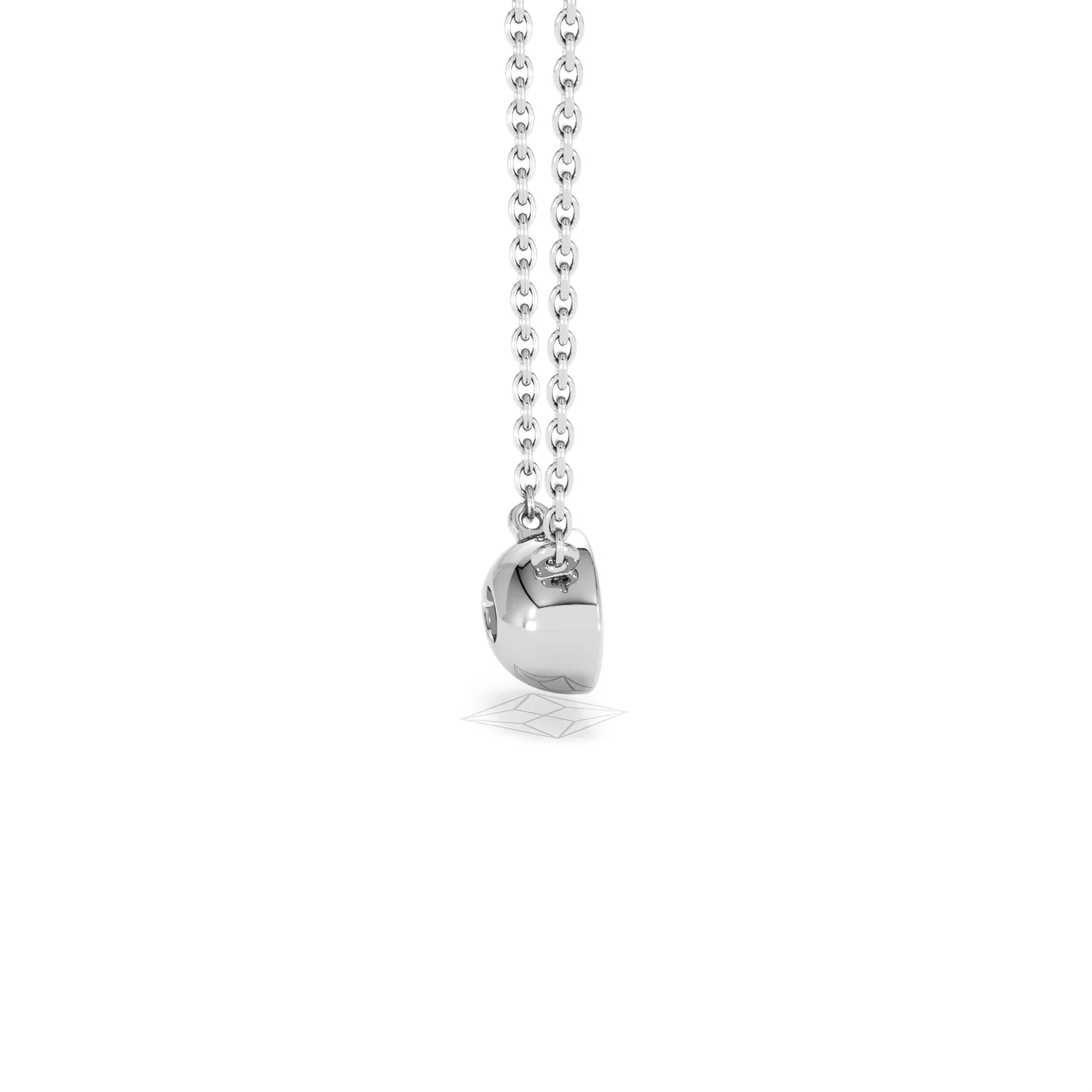 Horizon Oval Cut Lab Diamond Solitaire Necklace 0.50ct H/SI in 9K White Gold - Image 32