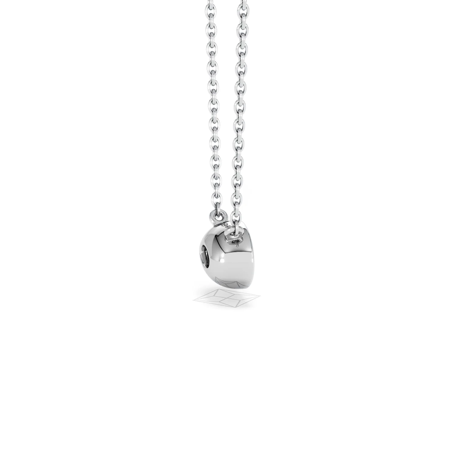 Horizon Oval Cut Lab Diamond Solitaire Necklace 0.50ct H/SI in 9K White Gold - Image 33