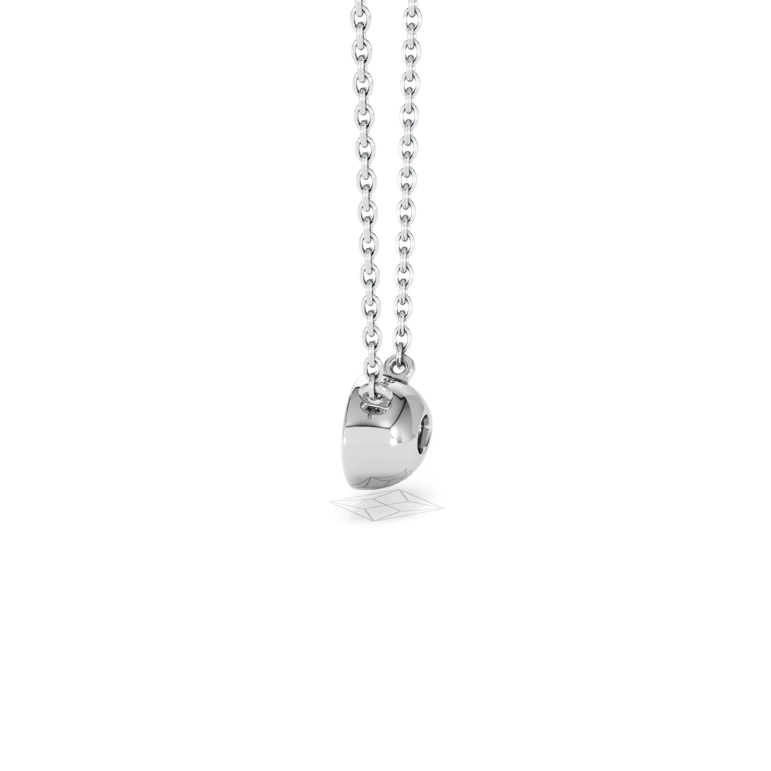 Horizon Oval Cut Lab Diamond Solitaire Necklace 0.50ct H/SI in 9K White Gold - Image 67