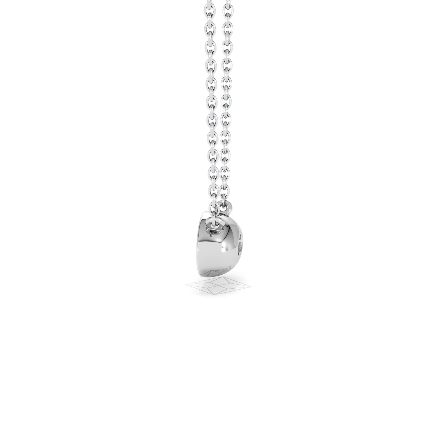 Horizon Oval Cut Lab Diamond Solitaire Necklace 0.50ct H/SI in 9K White Gold - Image 68