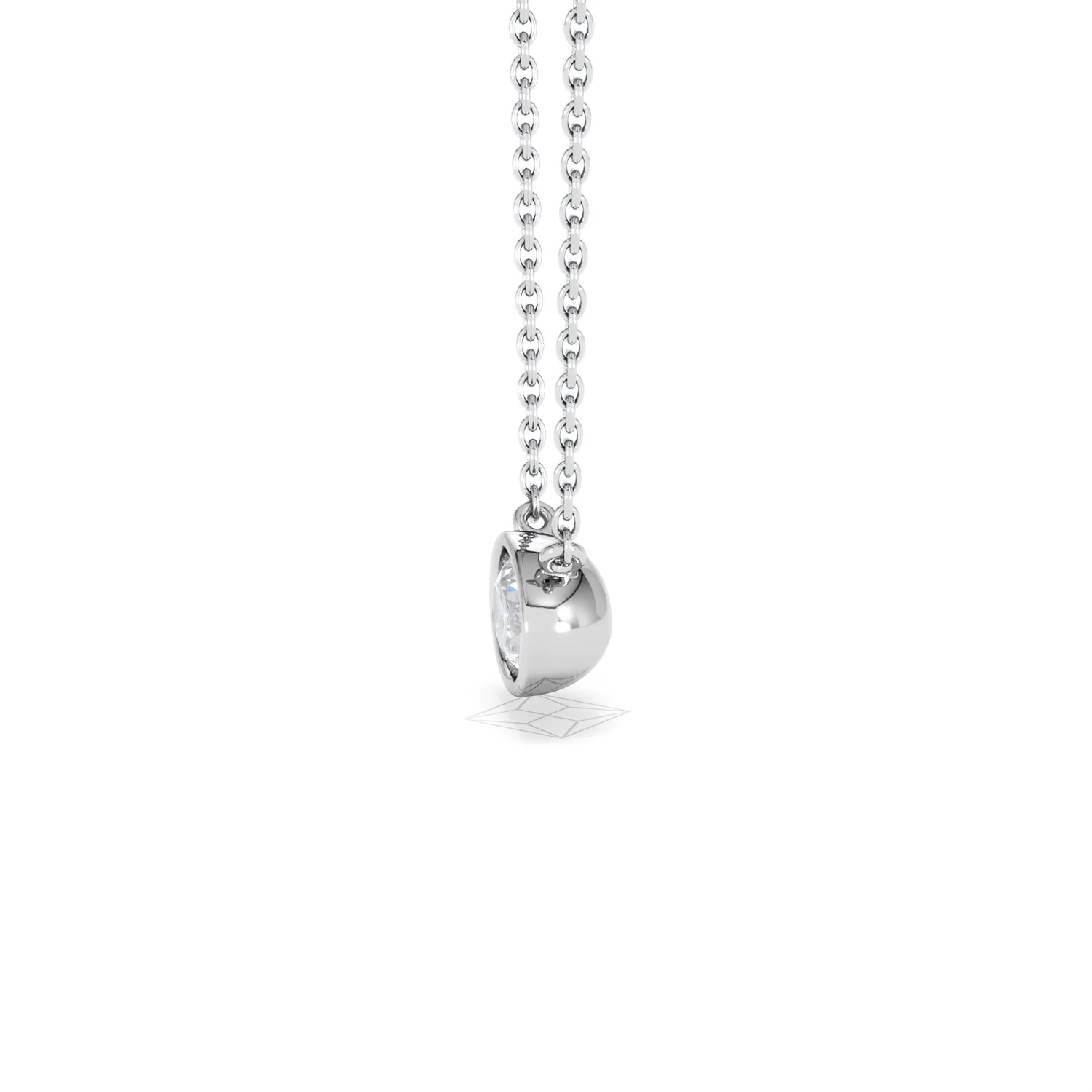 Horizon Oval Cut Lab Diamond Solitaire Necklace 0.50ct H/SI in 9K White Gold - Image 72