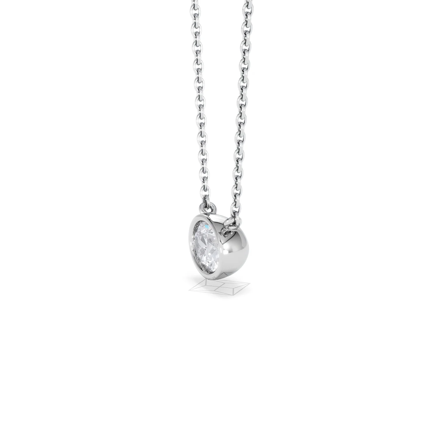 Horizon Oval Cut Lab Diamond Solitaire Necklace 0.50ct H/SI in 9K White Gold - Image 75
