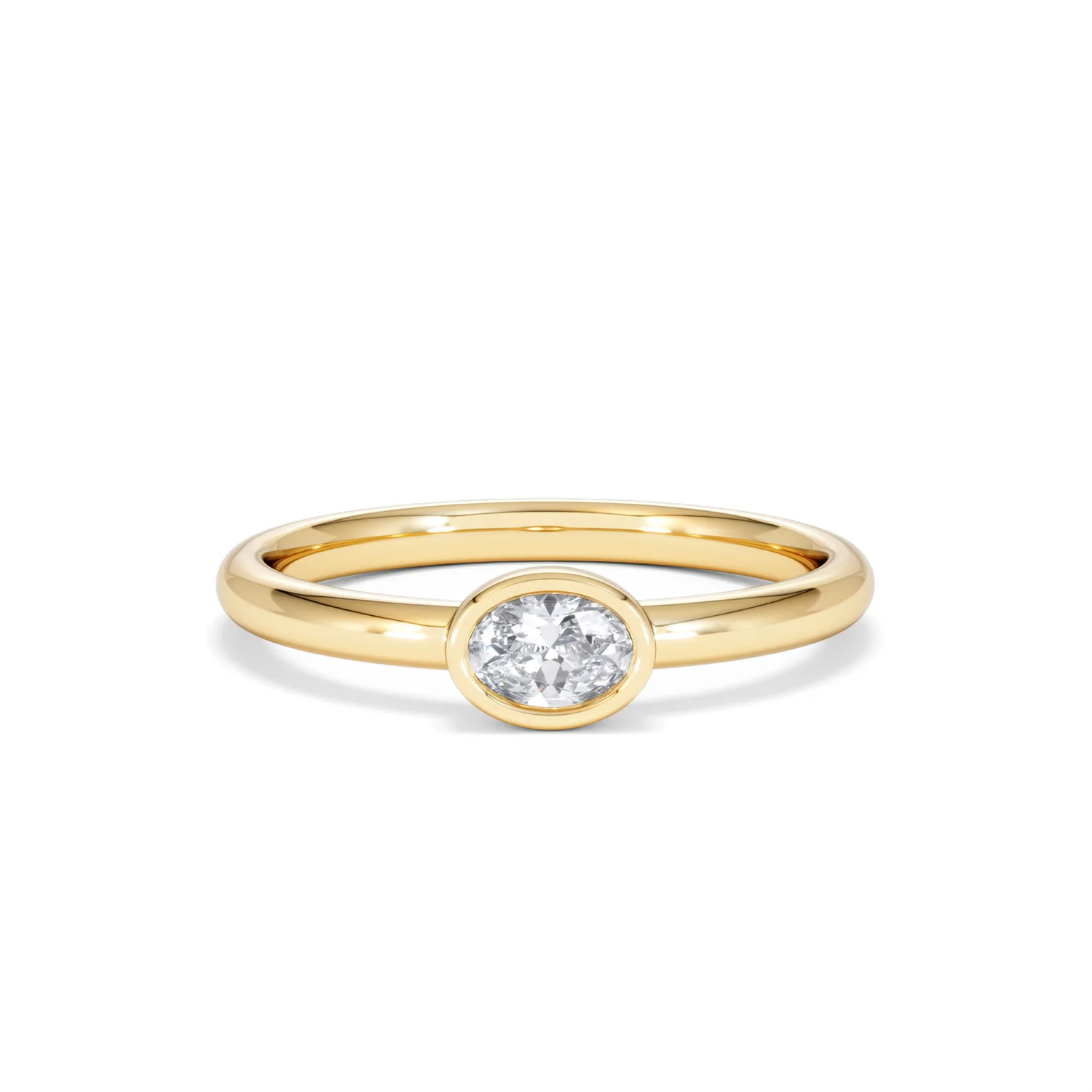 Horizon Oval Cut Lab Diamond Solitaire Ring 0.25ct H/SI in 18k Gold Vermeil - Image 11
