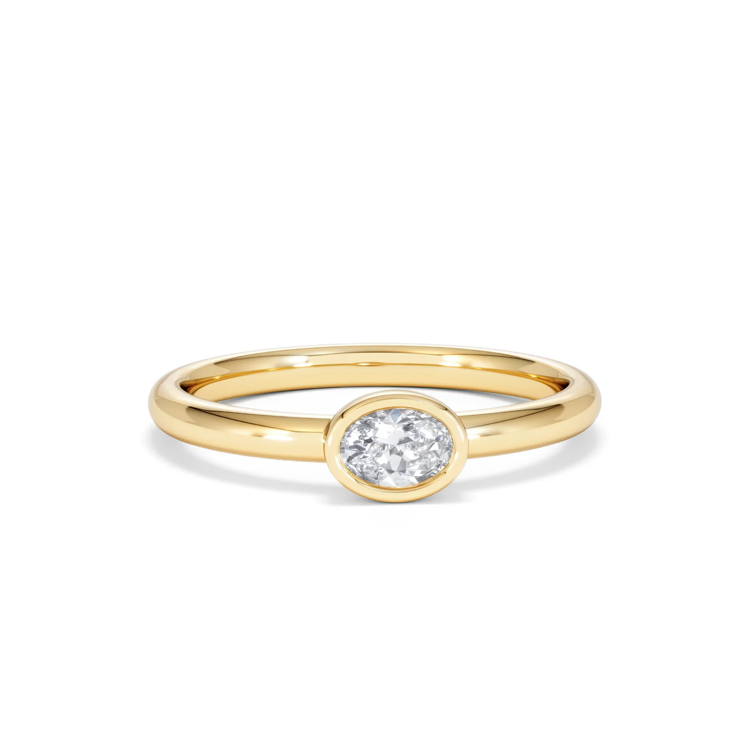 Horizon Oval Cut Lab Diamond Solitaire Ring 0.25ct H/SI in 18k Gold Vermeil - Image 12
