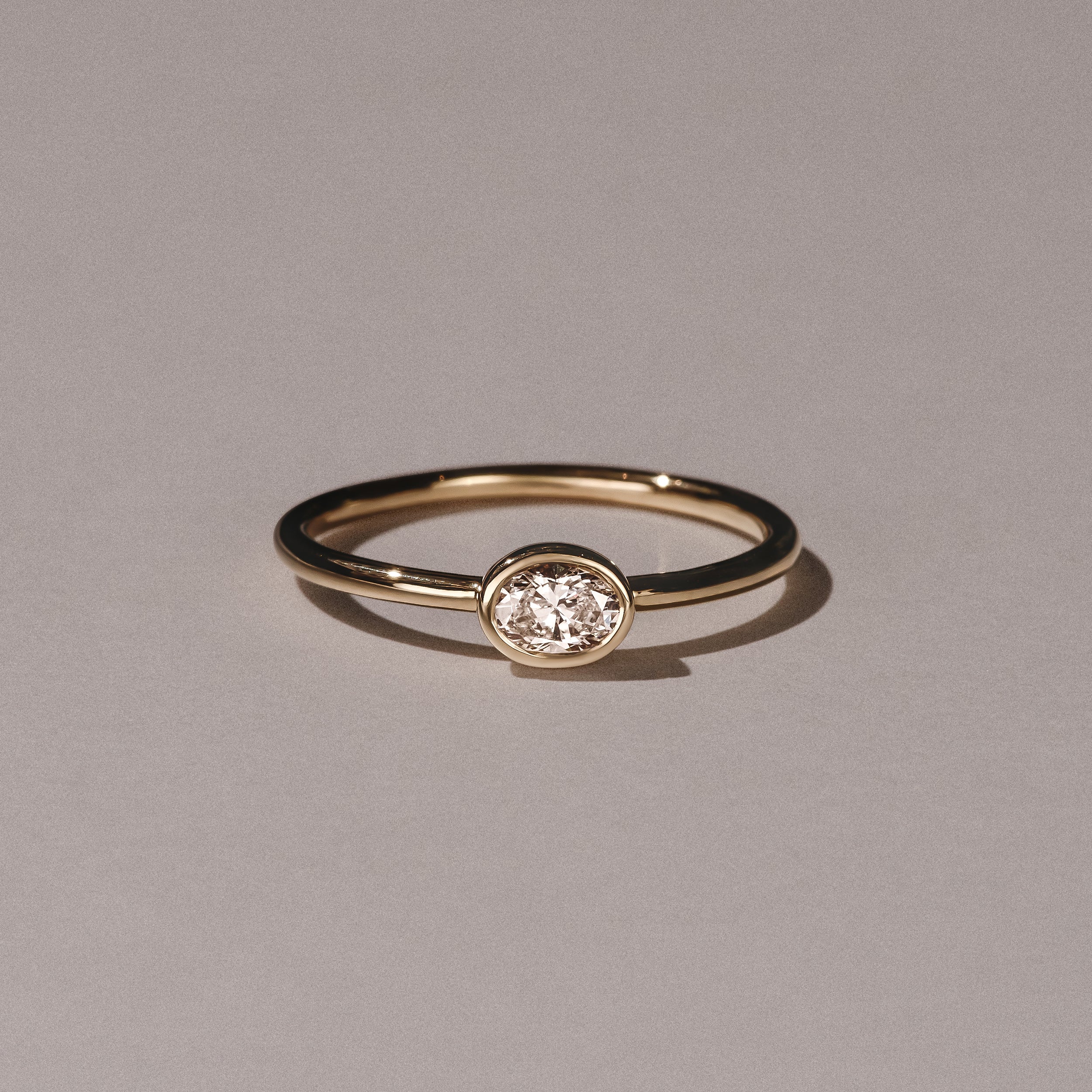 Horizon Oval Cut Lab Diamond Solitaire Ring 0.25ct H/SI in 18k Gold Vermeil - Image 6