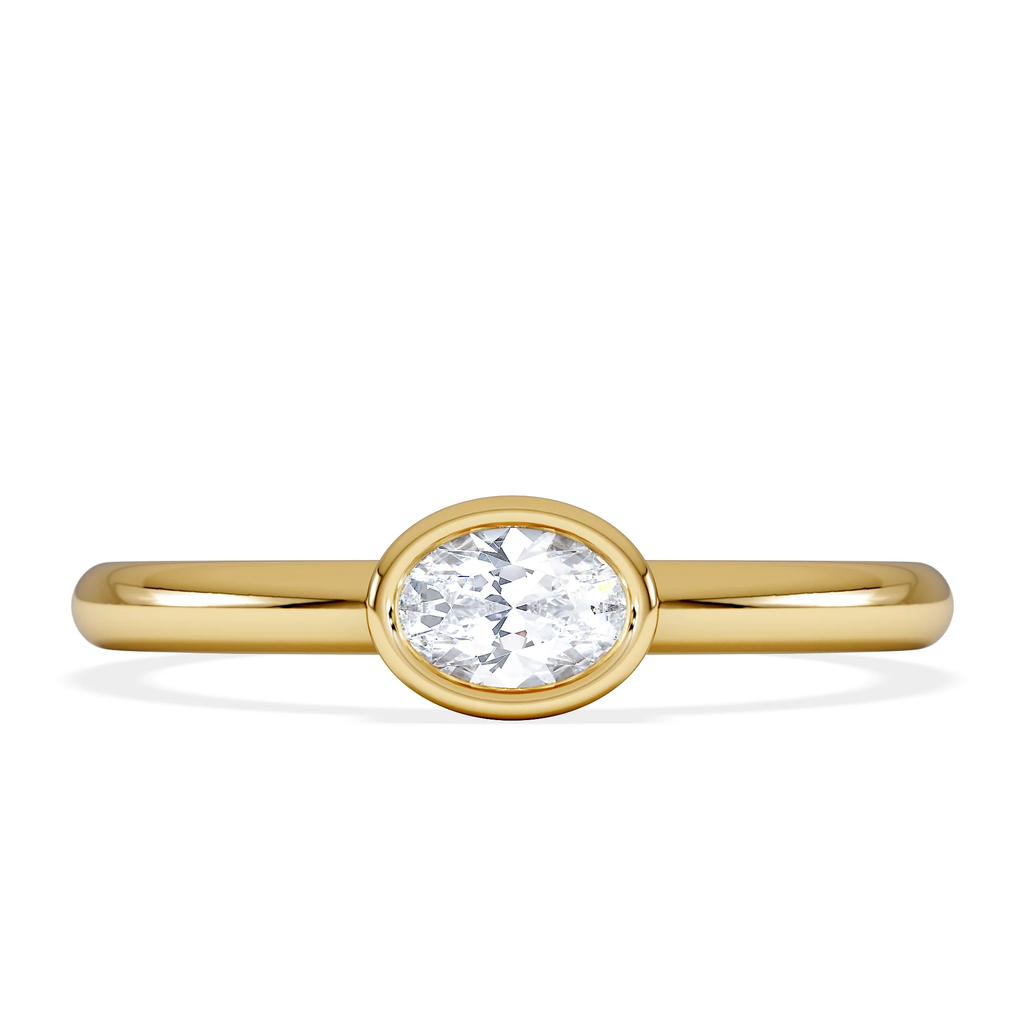 Horizon Oval Cut Lab Diamond Solitaire Ring 0.25ct H/SI in 18k Gold Vermeil - Image 7