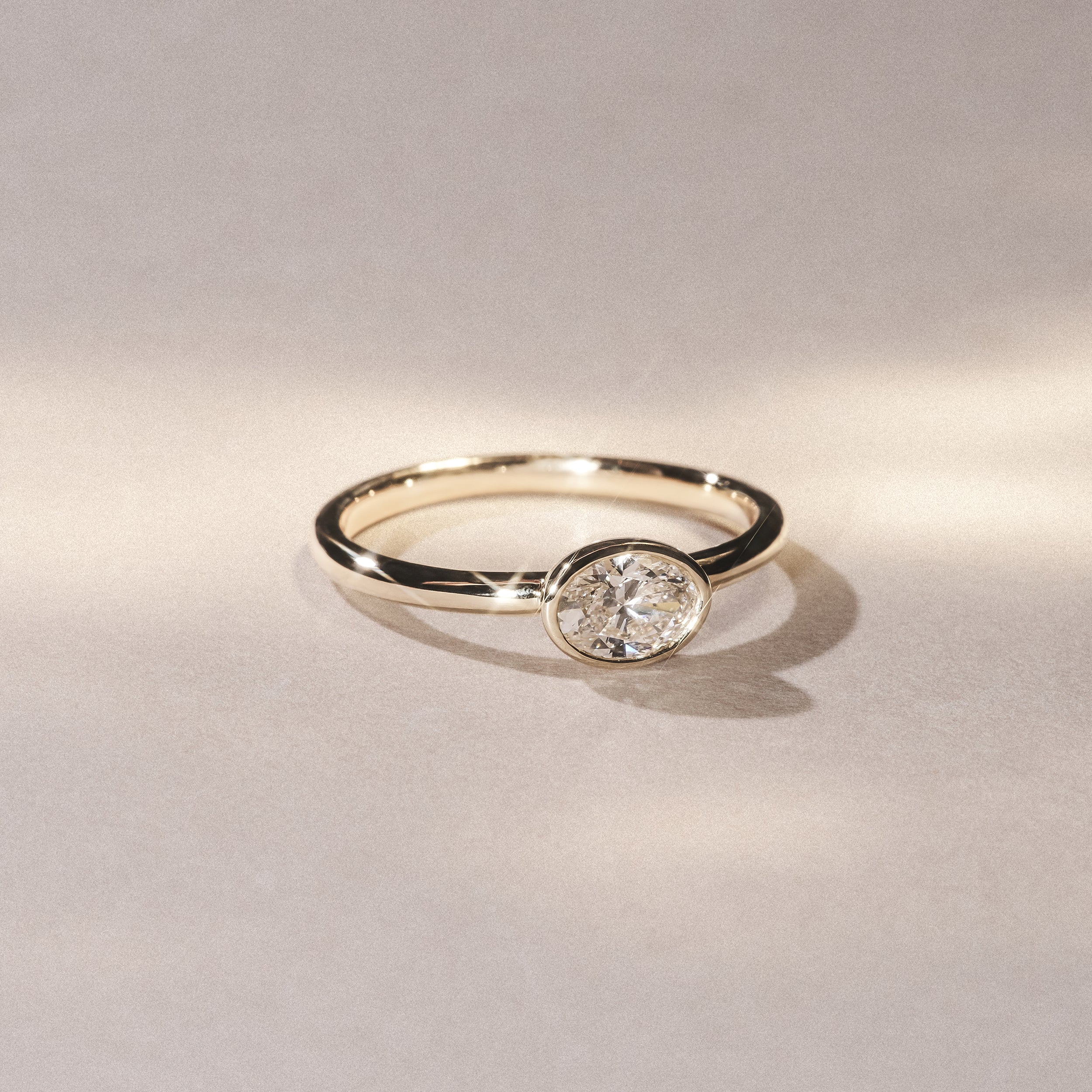 Horizon Oval Cut Lab Diamond Solitaire Ring 0.25ct H/SI in 18k Gold Vermeil - Image 8