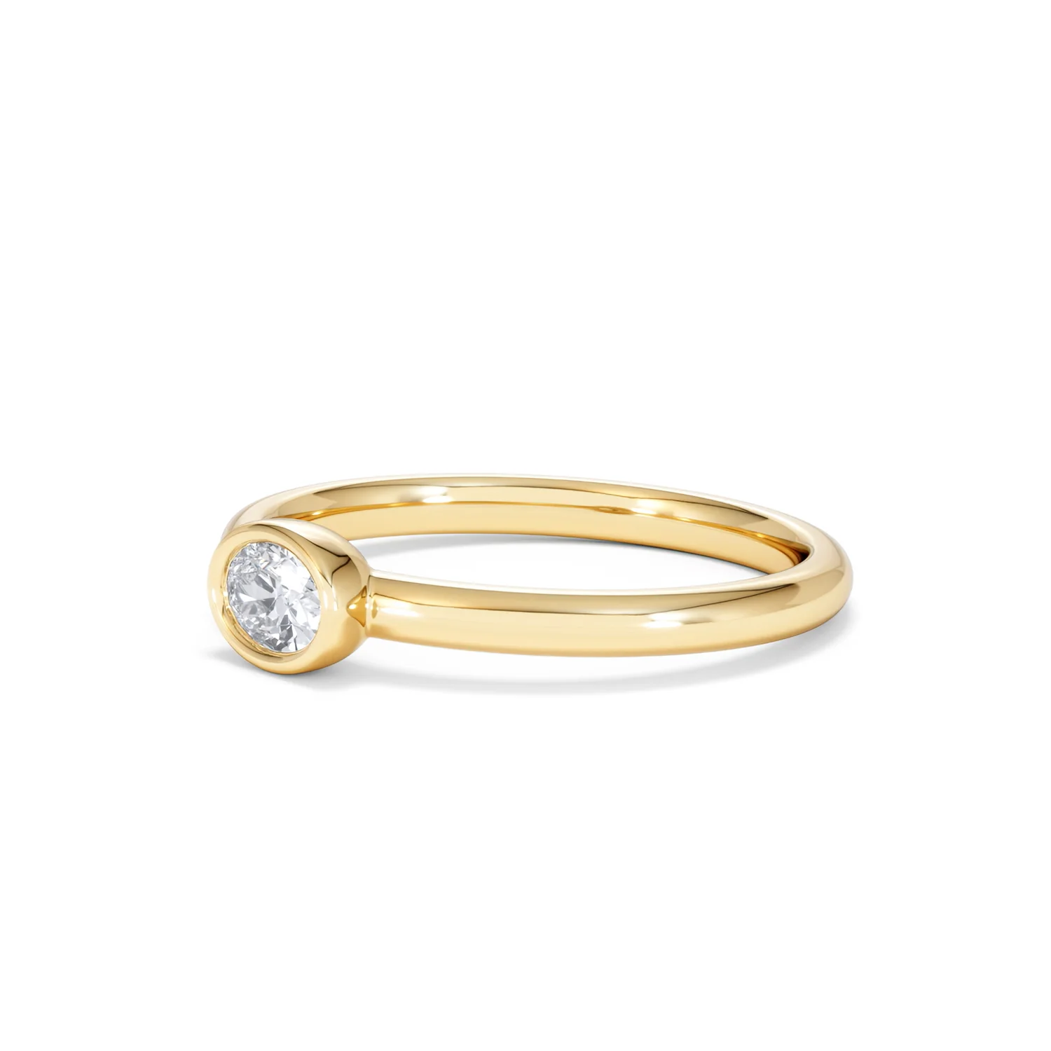 Horizon Oval Cut Lab Diamond Solitaire Ring 0.25ct H/SI in 18k Gold Vermeil - Image 80
