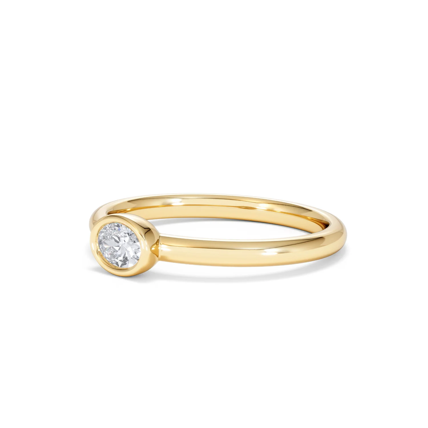 Horizon Oval Cut Lab Diamond Solitaire Ring 0.25ct H/SI in 18k Gold Vermeil - Image 81