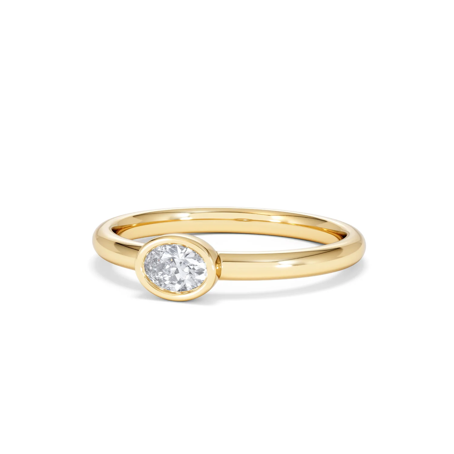 Horizon Oval Cut Lab Diamond Solitaire Ring 0.25ct H/SI in 18k Gold Vermeil - Image 86