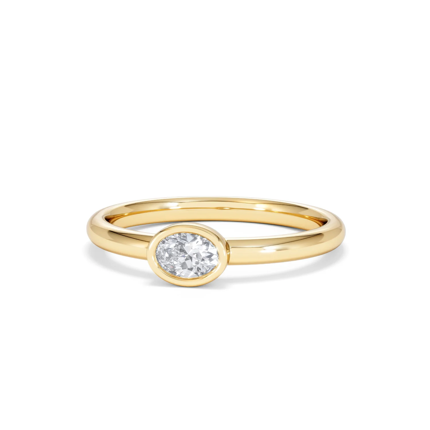 Horizon Oval Cut Lab Diamond Solitaire Ring 0.25ct H/SI in 18k Gold Vermeil - Image 88
