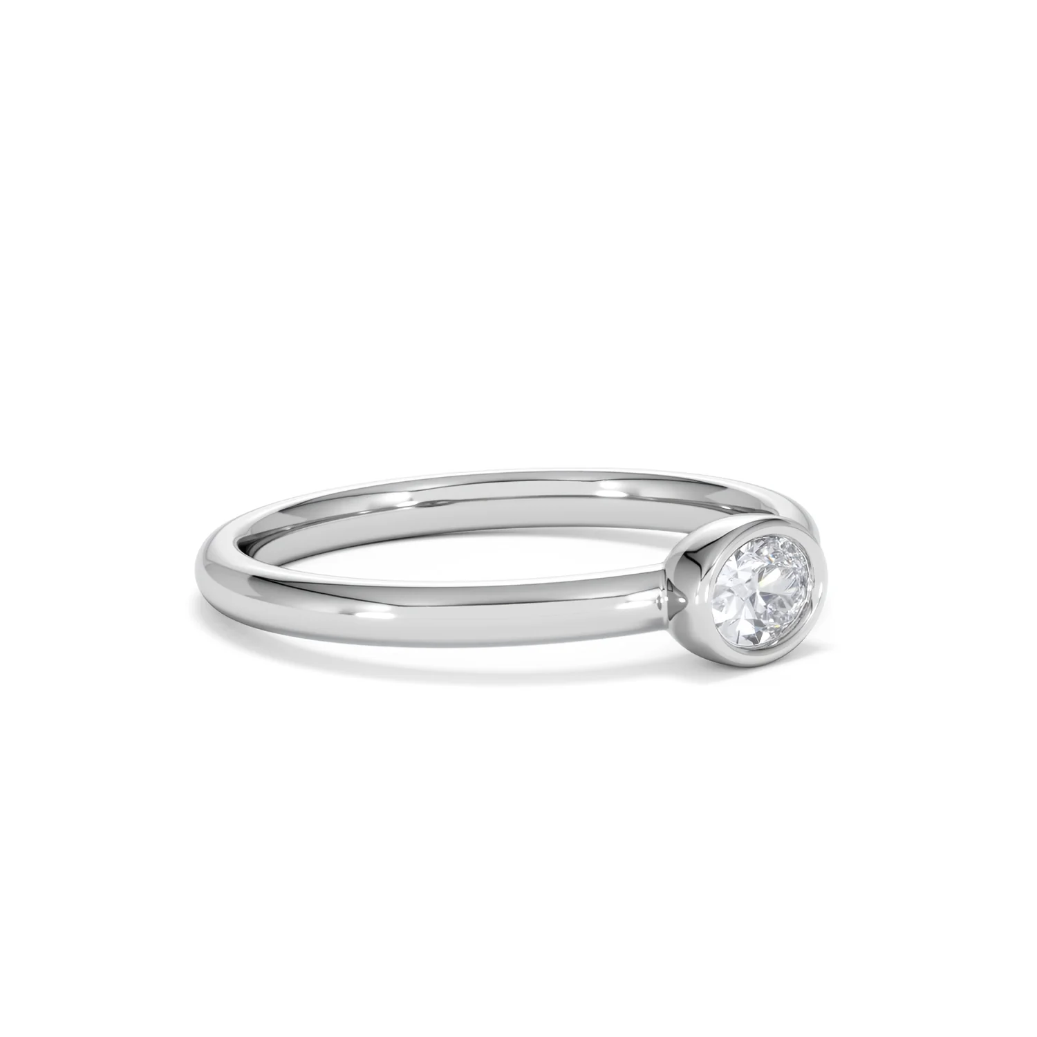 Horizon Oval Cut Lab Diamond Solitaire Ring 0.25ct H/SI in 925 Silver - Image 20