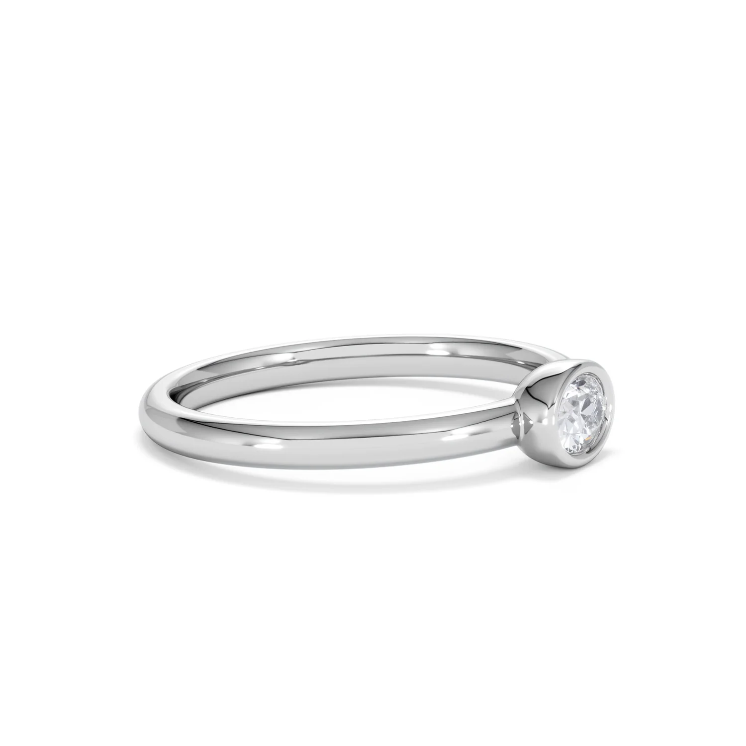 Horizon Oval Cut Lab Diamond Solitaire Ring 0.25ct H/SI in 925 Silver - Image 23
