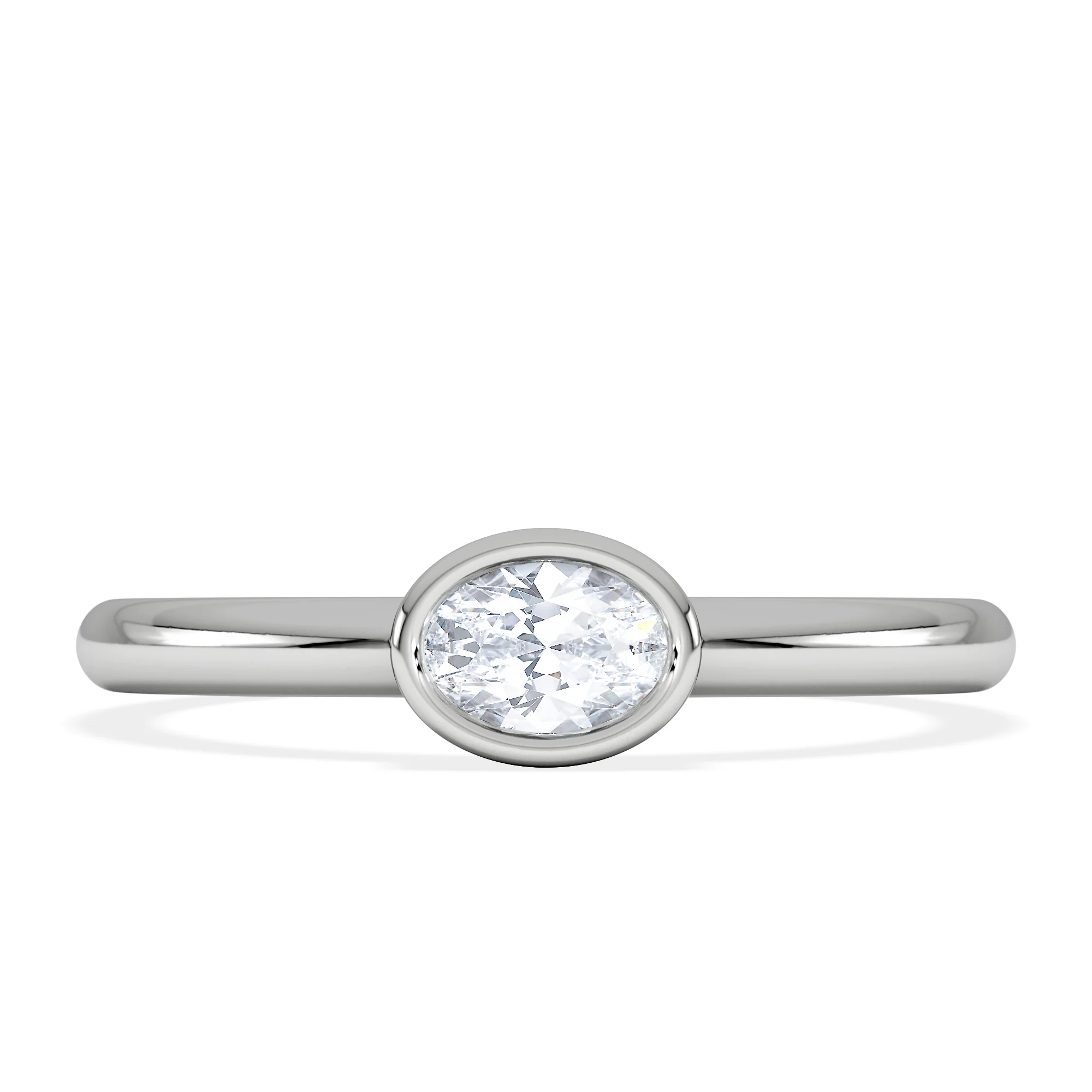 Horizon Oval Cut Lab Diamond Solitaire Ring 0.25ct H/SI in 925 Silver - Image 7