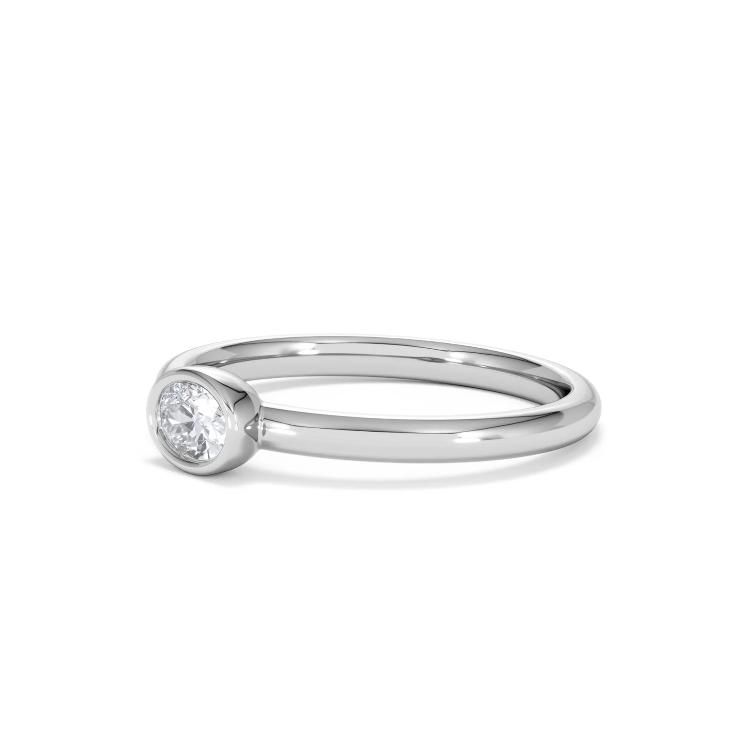 Horizon Oval Cut Lab Diamond Solitaire Ring 0.25ct H/SI in 925 Silver - Image 79