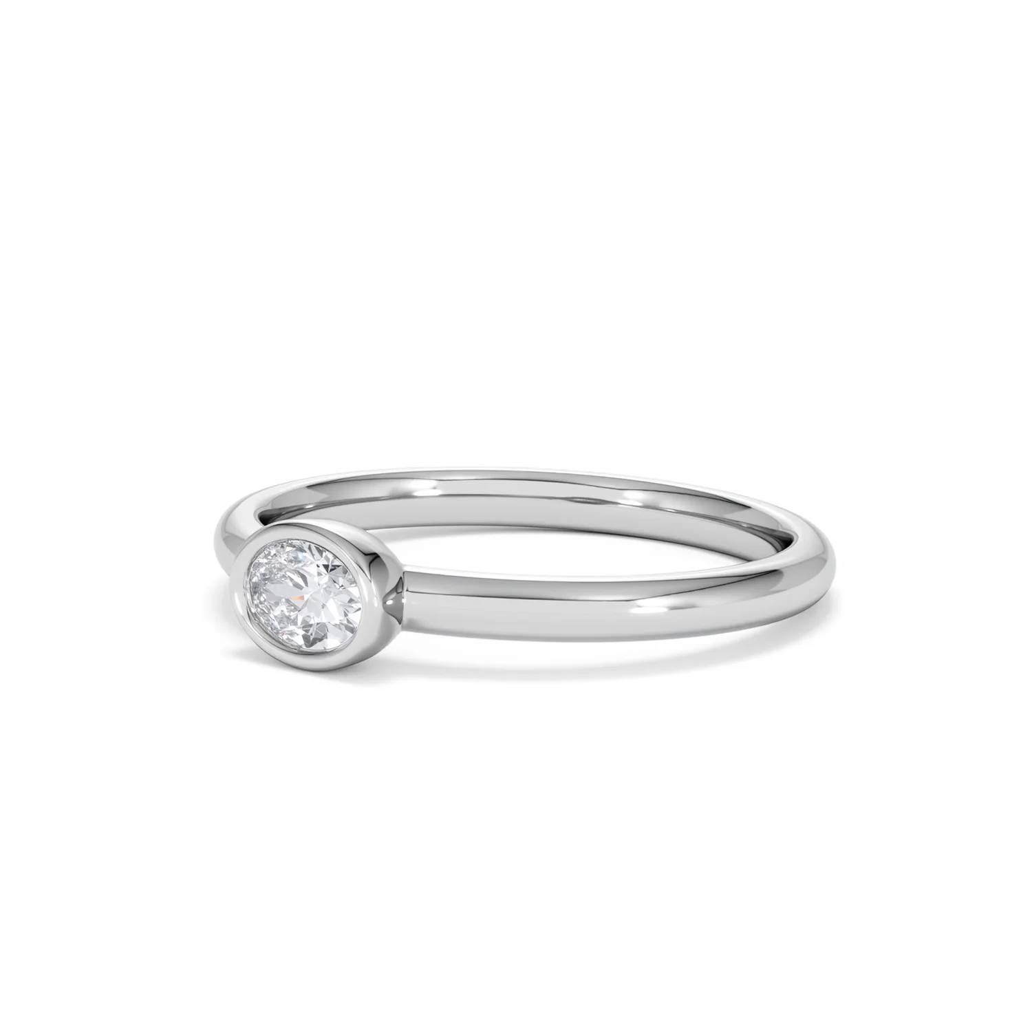 Horizon Oval Cut Lab Diamond Solitaire Ring 0.25ct H/SI in 925 Silver - Image 81