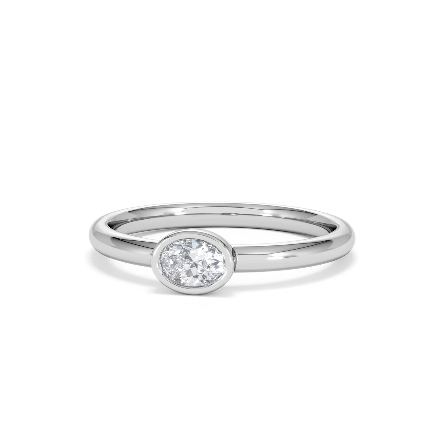 Horizon Oval Cut Lab Diamond Solitaire Ring 0.25ct H/SI in 925 Silver - Image 87