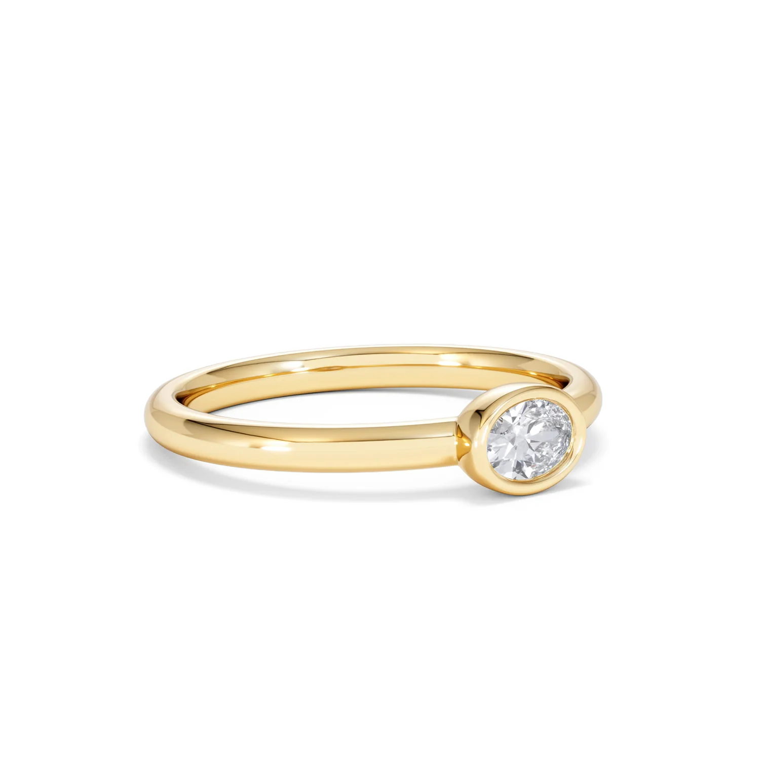 Horizon Oval Cut Lab Diamond Solitaire Ring 0.25ct H/SI in 9K Gold - Image 19