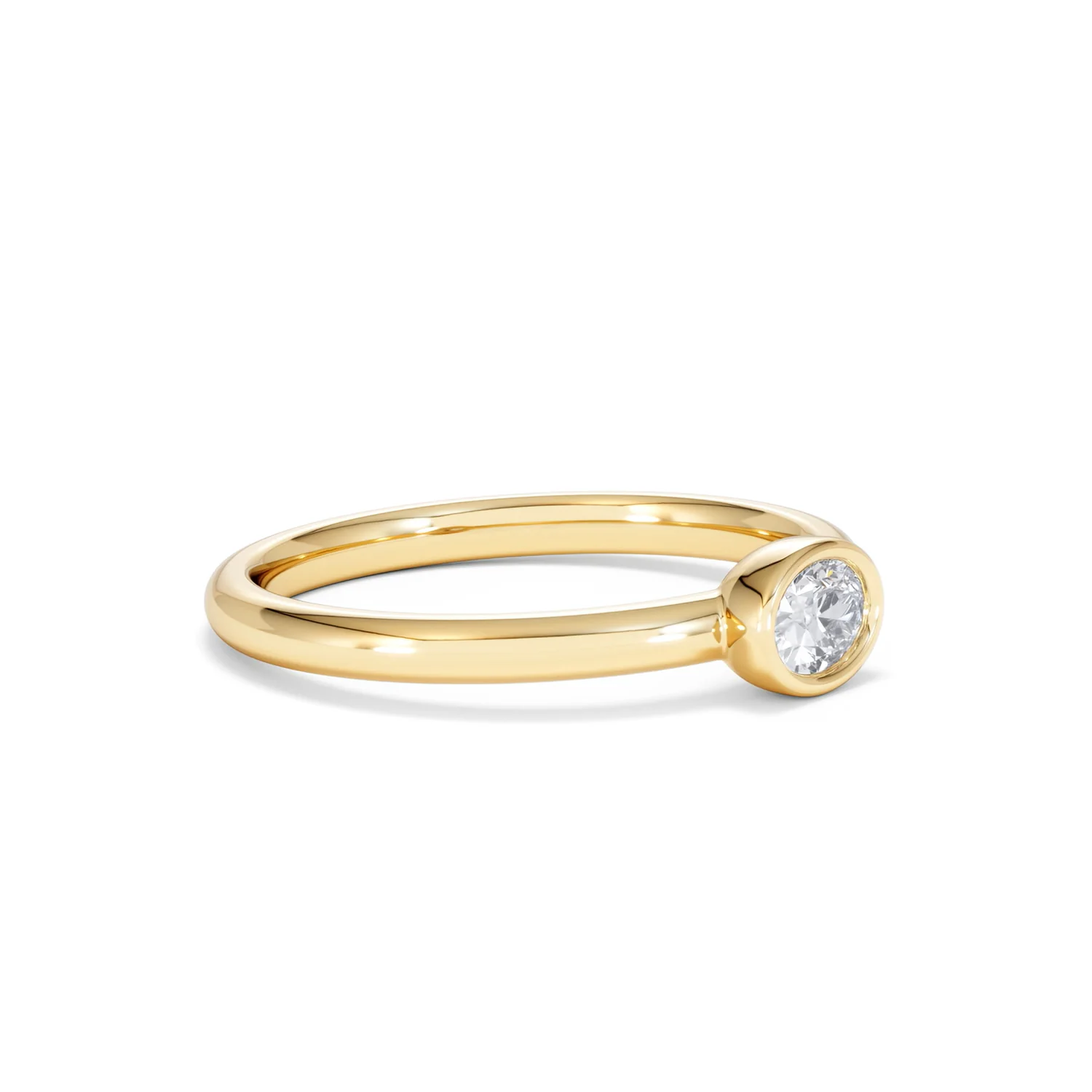 Horizon Oval Cut Lab Diamond Solitaire Ring 0.25ct H/SI in 9K Gold - Image 22