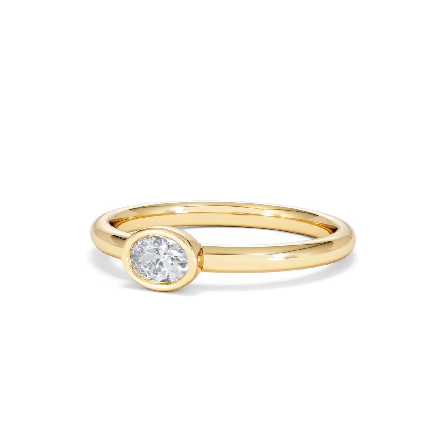 Horizon Oval Cut Lab Diamond Solitaire Ring 0.25ct H/SI in 9K Gold - Image 85