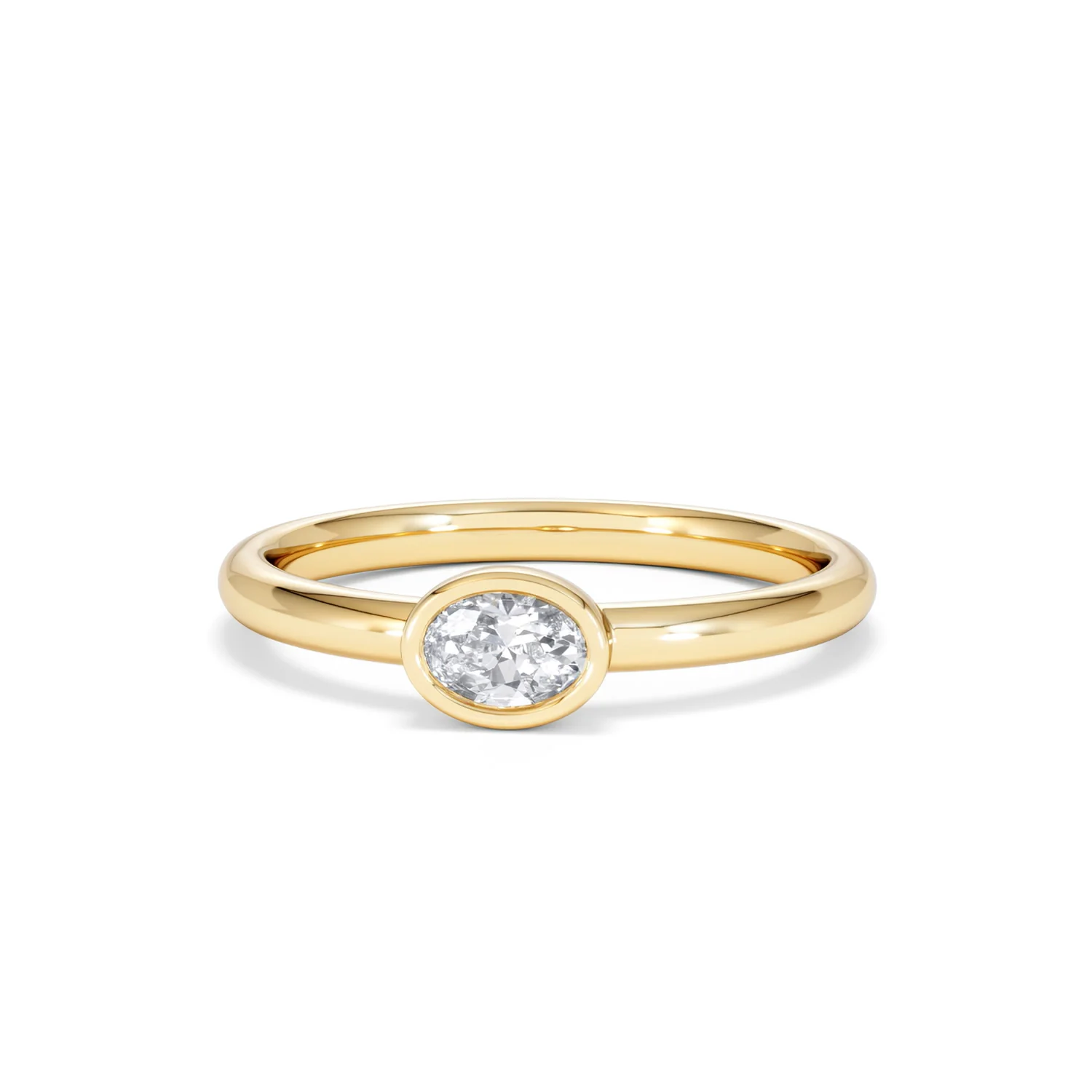Horizon Oval Cut Lab Diamond Solitaire Ring 0.25ct H/SI in 9K Gold - Image 89