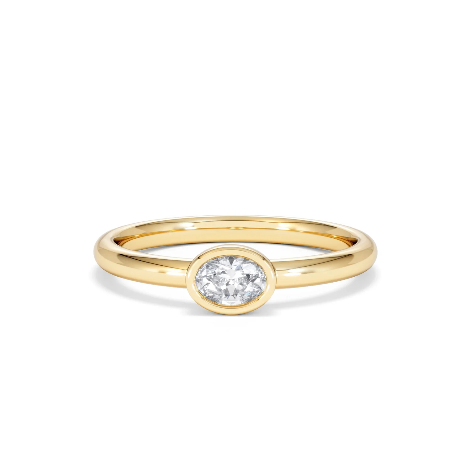 Horizon Oval Cut Lab Diamond Solitaire Ring 0.25ct H/SI in 9K Gold - Image 90