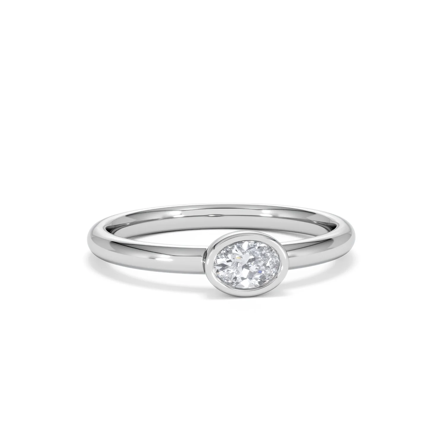 Horizon Oval Cut Lab Diamond Solitaire Ring 0.25ct H/SI in 9K White Gold - Image 12