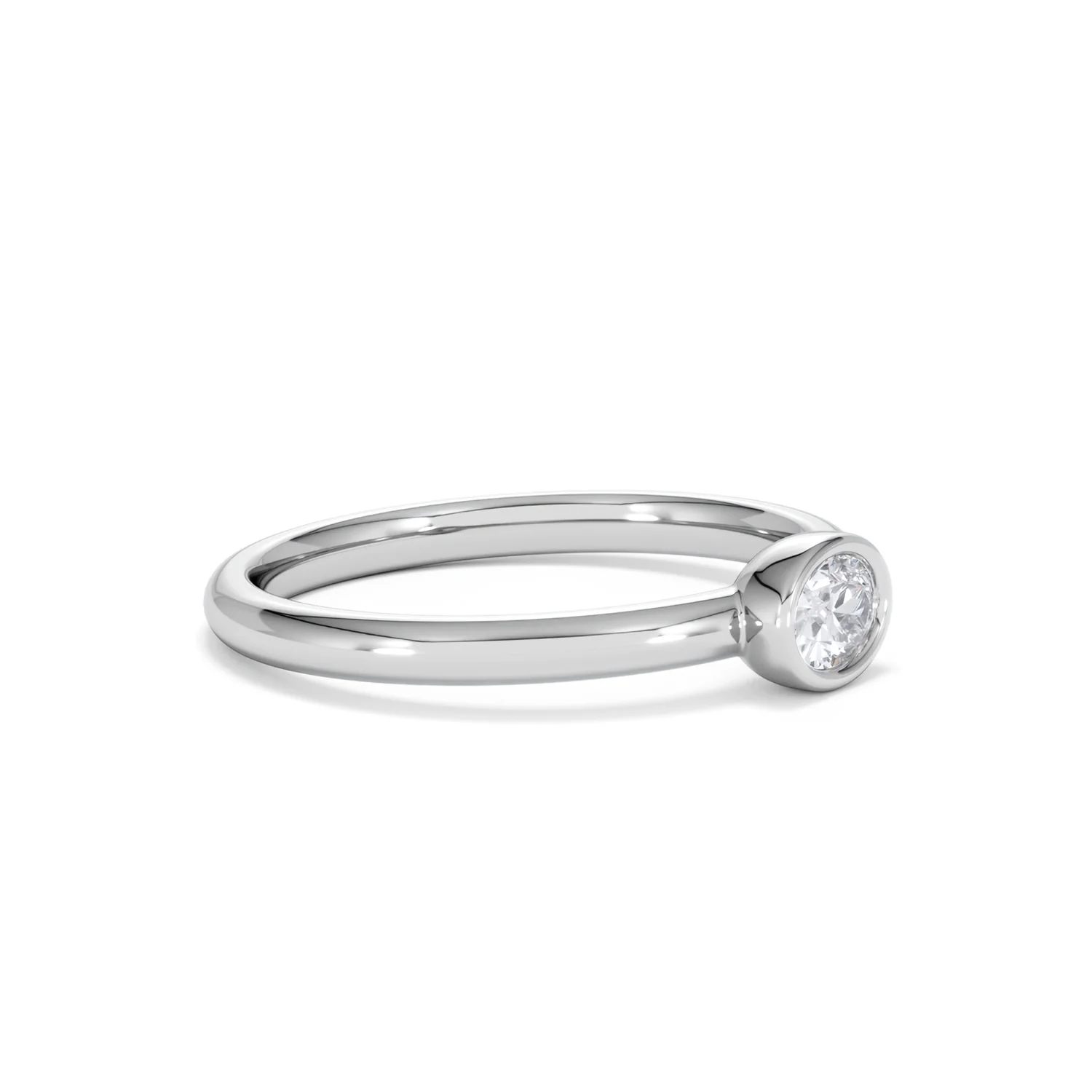 Horizon Oval Cut Lab Diamond Solitaire Ring 0.25ct H/SI in 9K White Gold - Image 22
