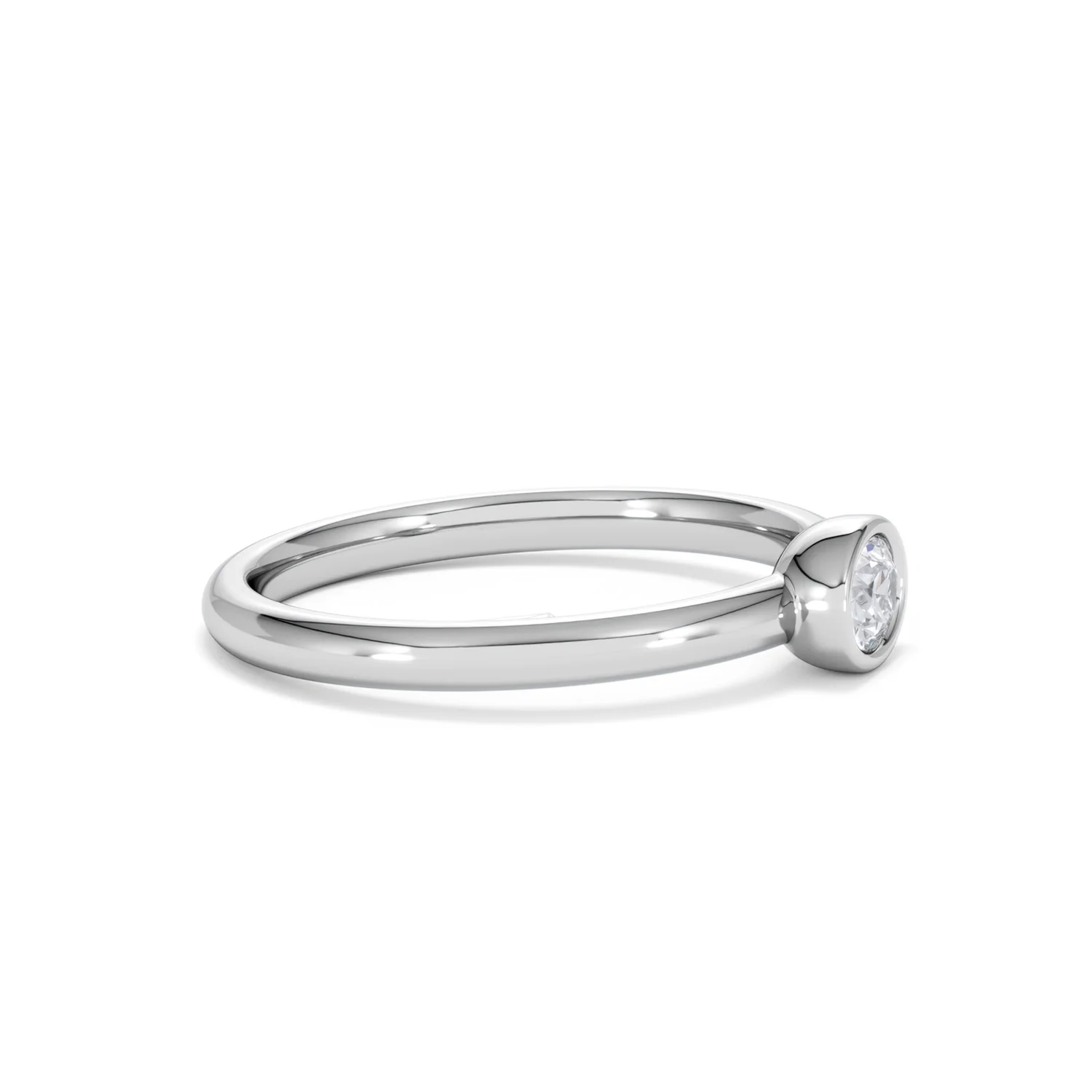 Horizon Oval Cut Lab Diamond Solitaire Ring 0.25ct H/SI in 9K White Gold - Image 25