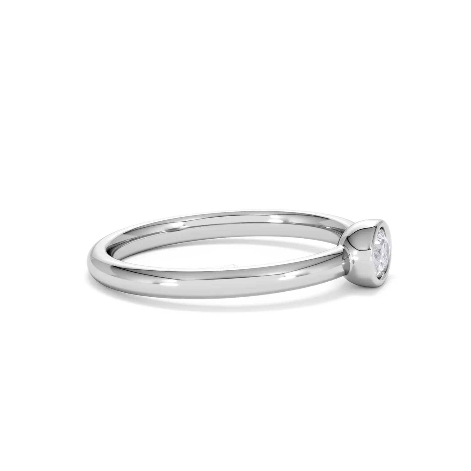 Horizon Oval Cut Lab Diamond Solitaire Ring 0.25ct H/SI in 9K White Gold - Image 26