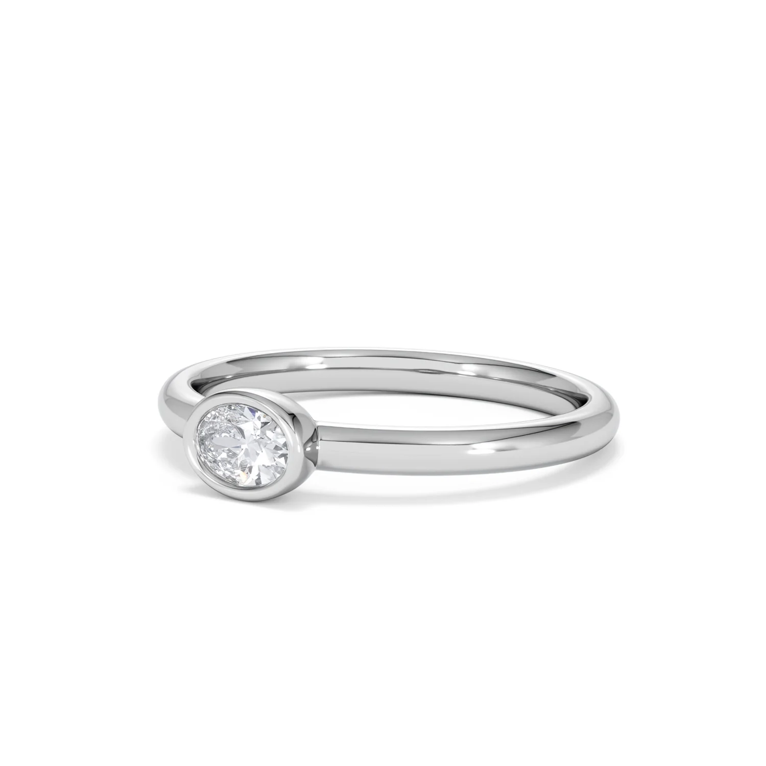 Horizon Oval Cut Lab Diamond Solitaire Ring 0.25ct H/SI in 9K White Gold - Image 82