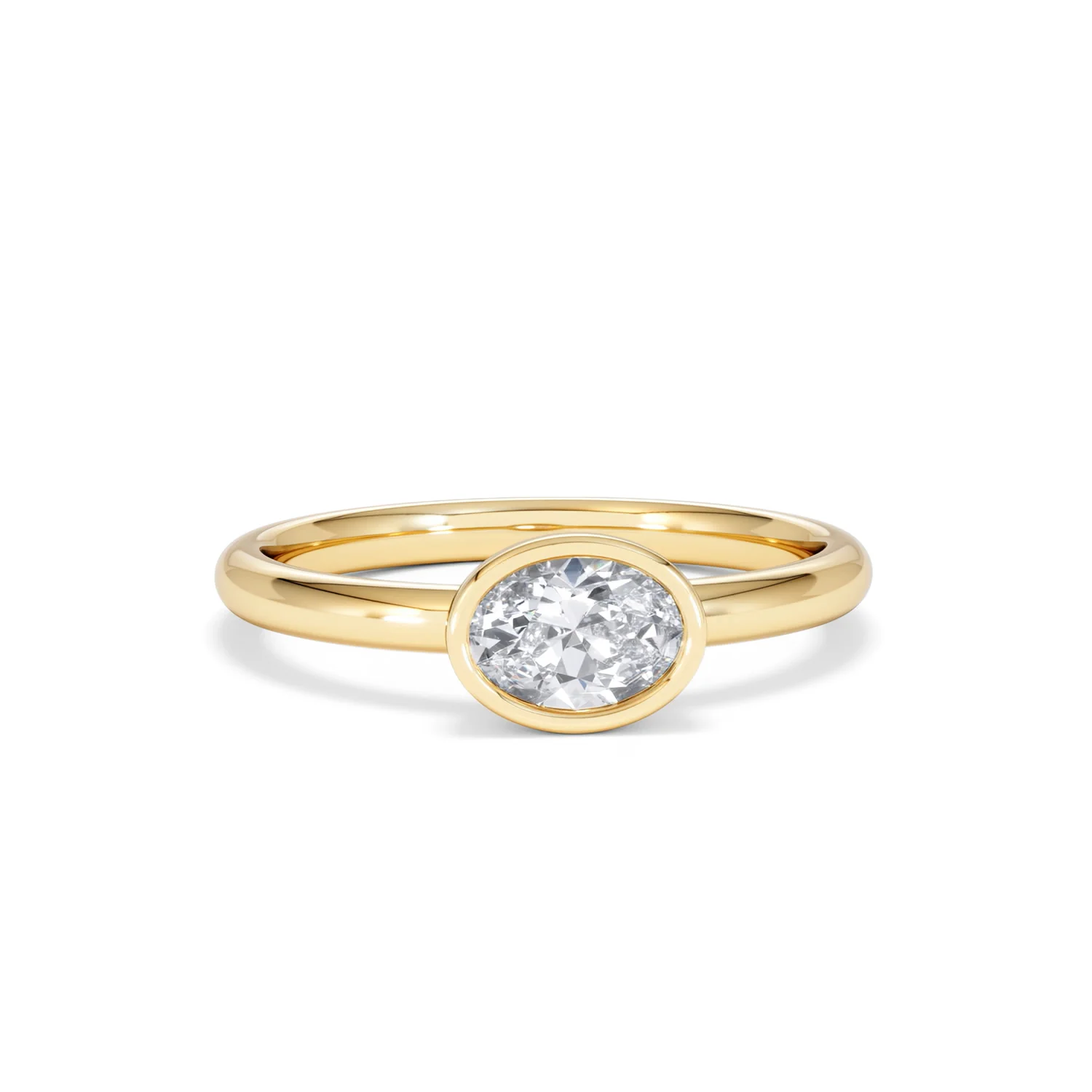 Horizon Oval Cut Lab Diamond Solitaire Ring 0.50ct H/SI in 9K Gold - Image 11