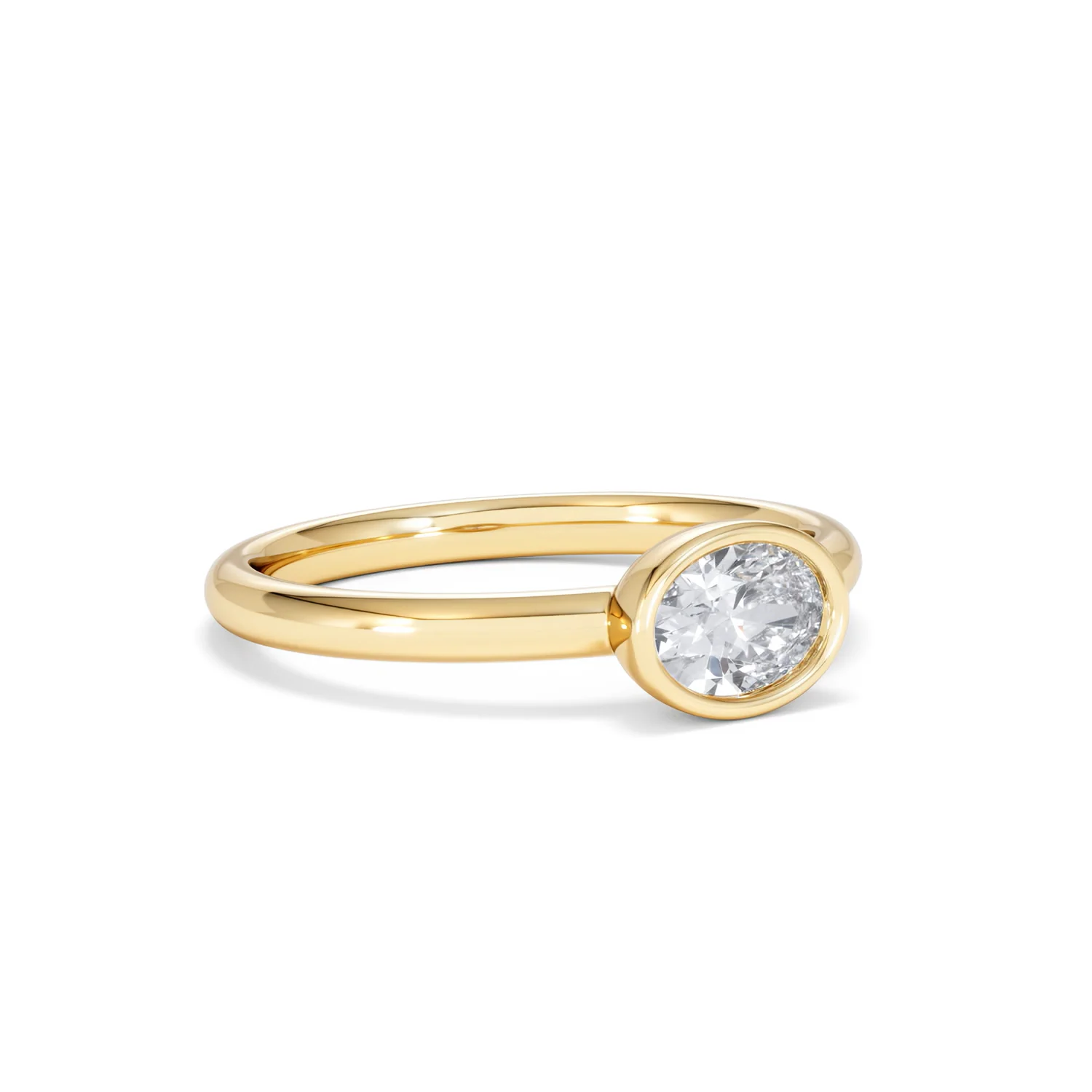 Horizon Oval Cut Lab Diamond Solitaire Ring 0.50ct H/SI in 9K Gold - Image 17