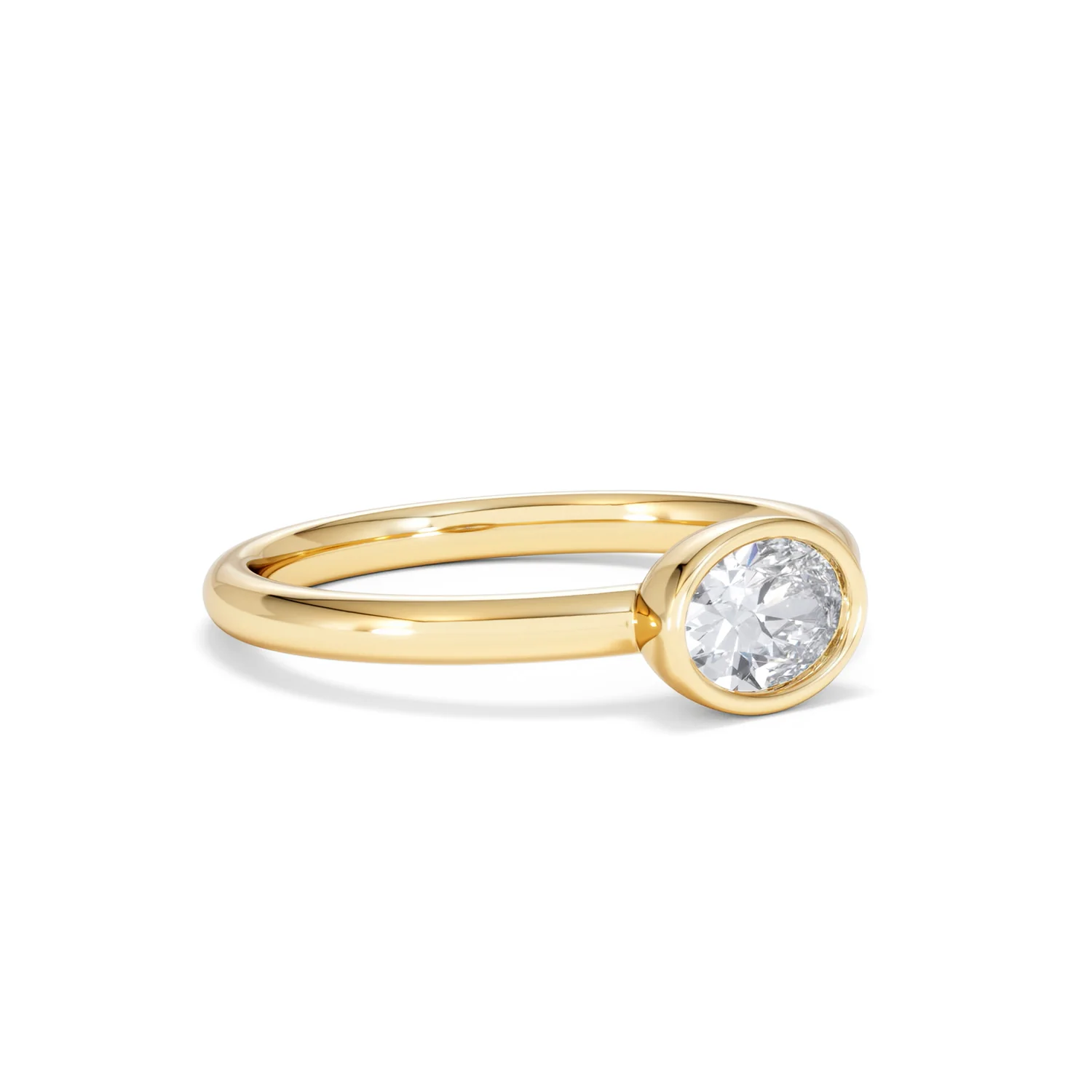 Horizon Oval Cut Lab Diamond Solitaire Ring 0.50ct H/SI in 9K Gold - Image 18