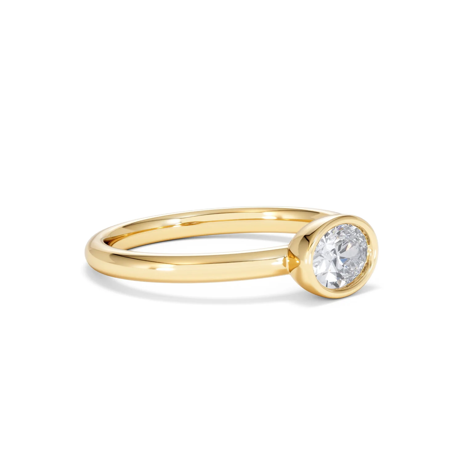 Horizon Oval Cut Lab Diamond Solitaire Ring 0.50ct H/SI in 9K Gold - Image 20