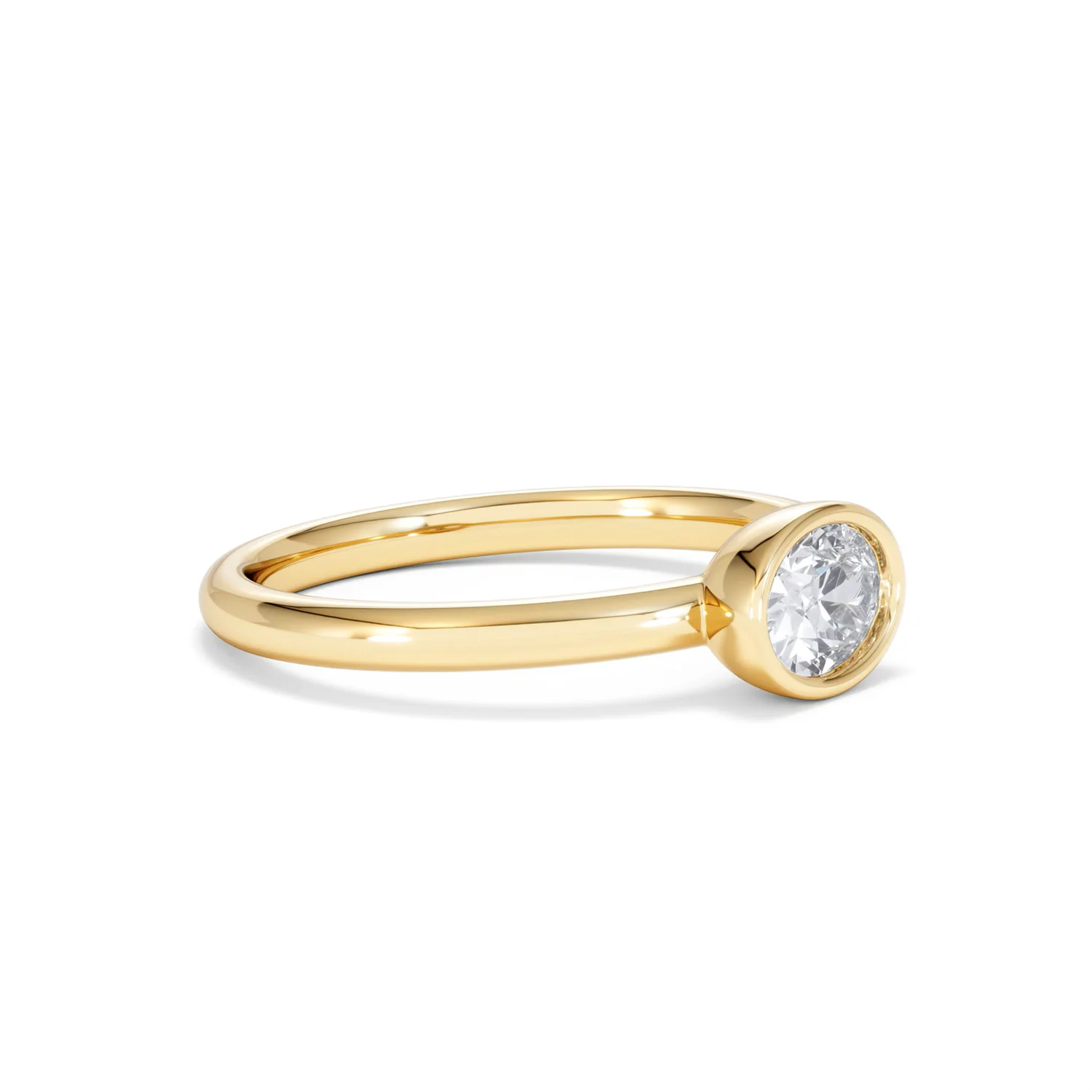 Horizon Oval Cut Lab Diamond Solitaire Ring 0.50ct H/SI in 9K Gold - Image 21