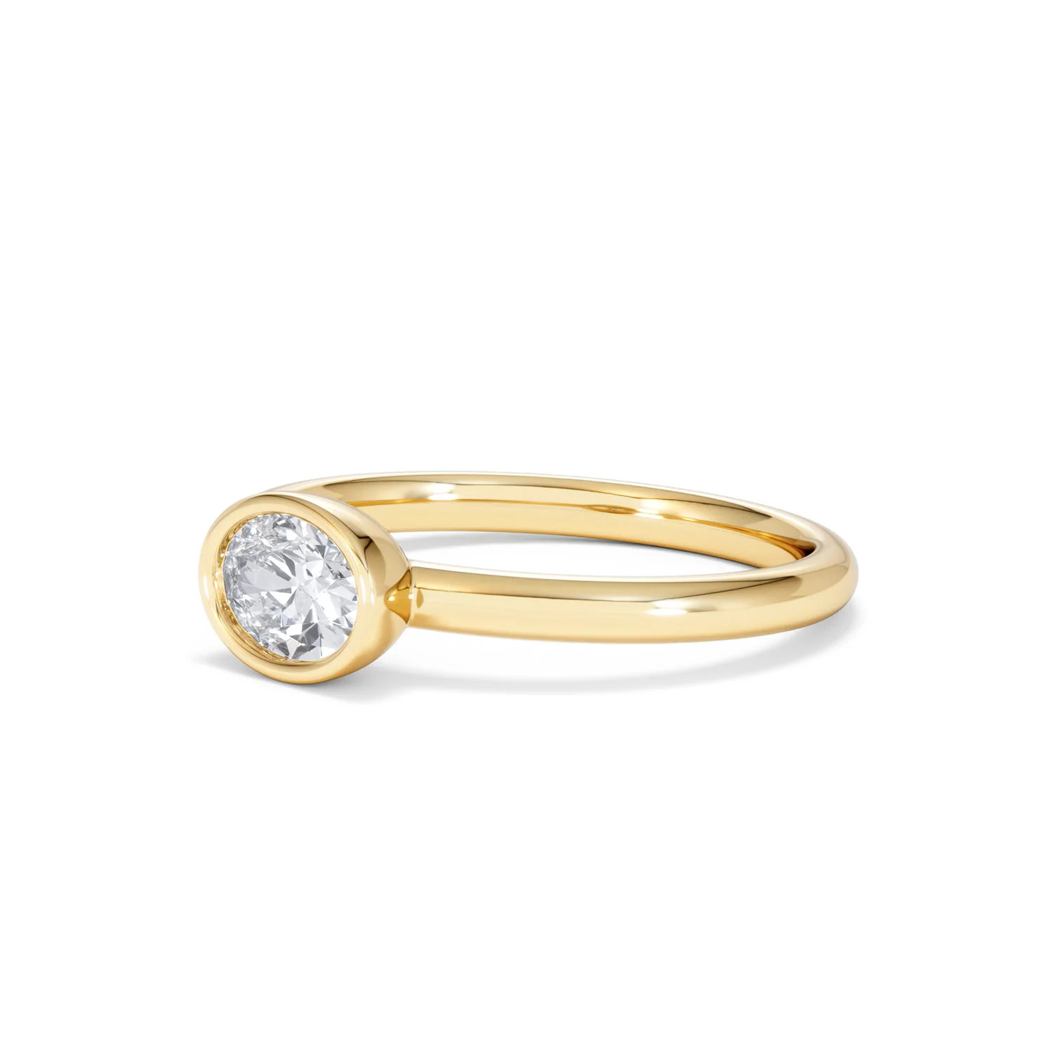 Horizon Oval Cut Lab Diamond Solitaire Ring 0.50ct H/SI in 9K Gold - Image 80