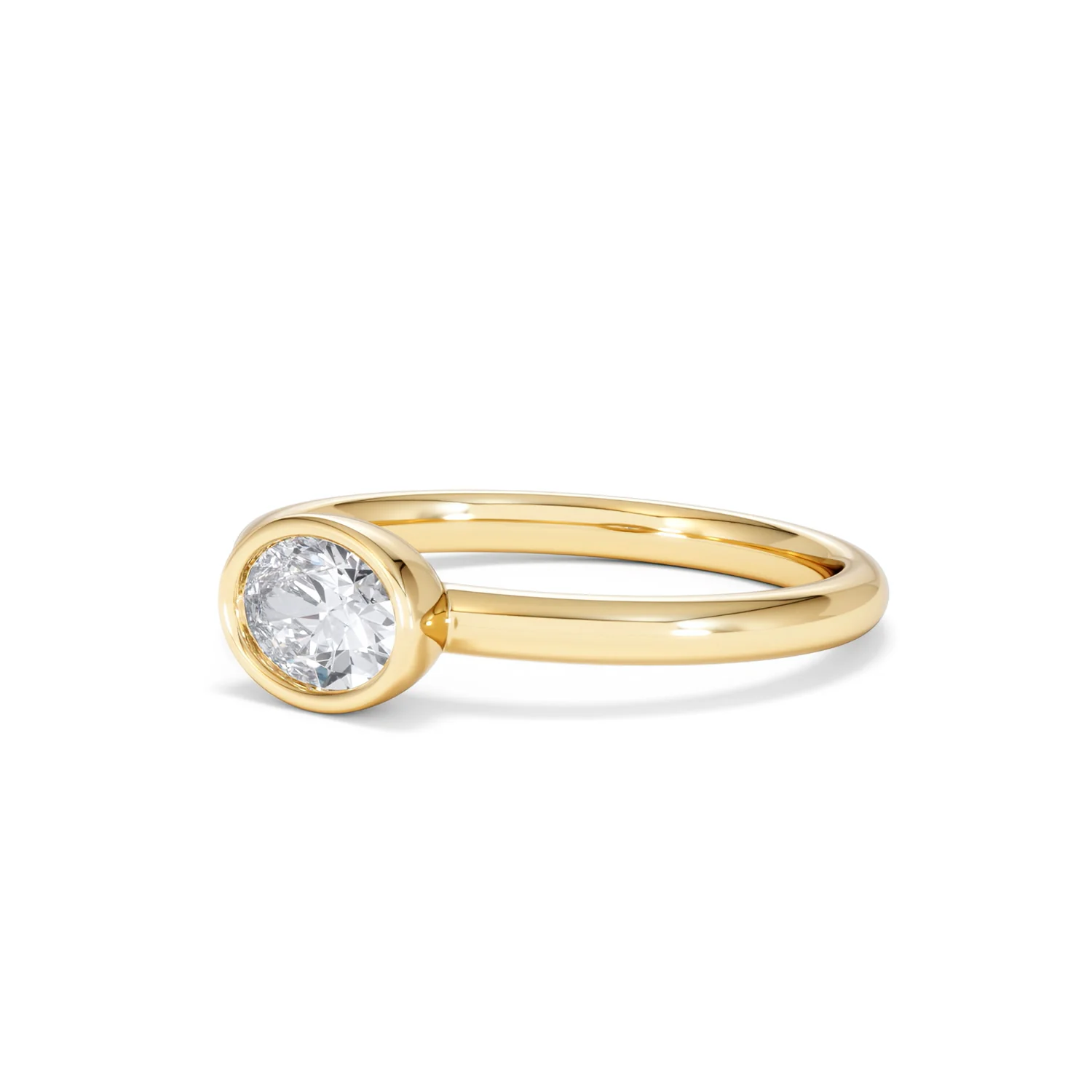 Horizon Oval Cut Lab Diamond Solitaire Ring 0.50ct H/SI in 9K Gold - Image 81