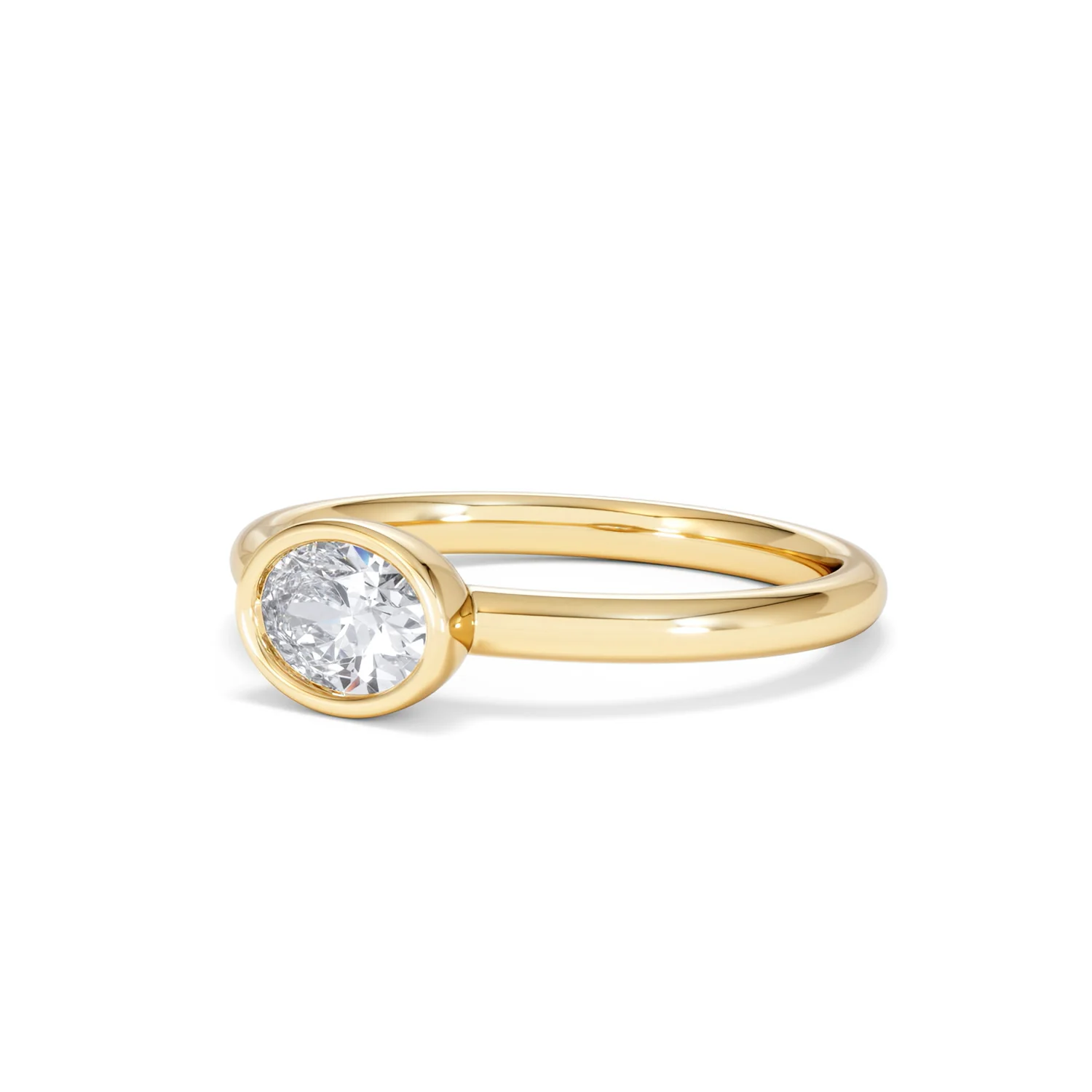 Horizon Oval Cut Lab Diamond Solitaire Ring 0.50ct H/SI in 9K Gold - Image 82