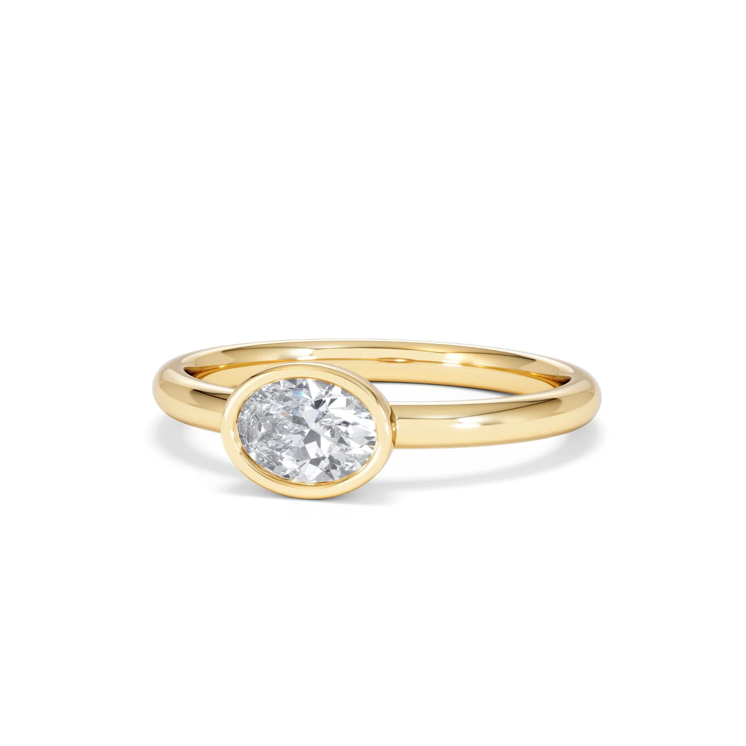 Horizon Oval Cut Lab Diamond Solitaire Ring 0.50ct H/SI in 9K Gold - Image 86