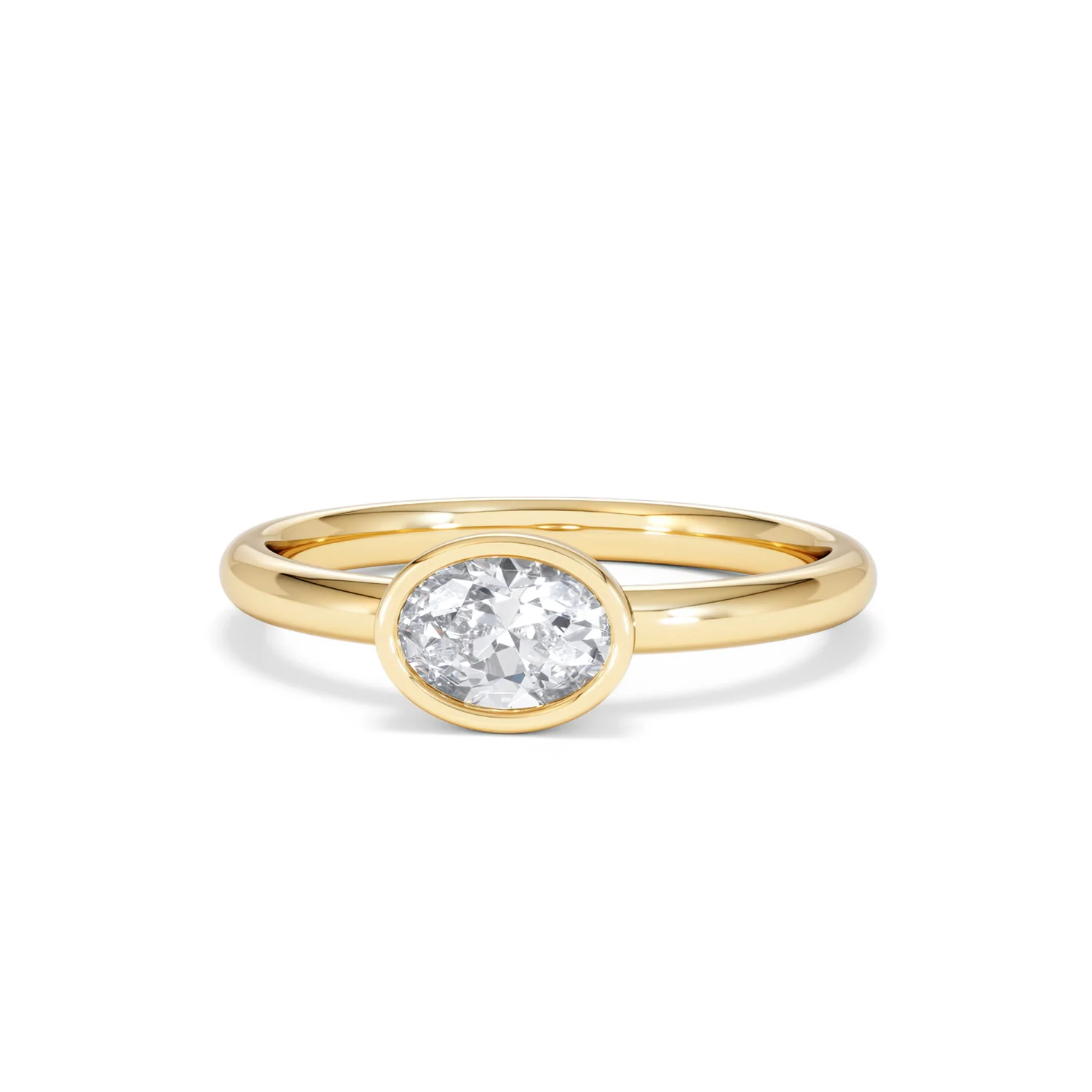 Horizon Oval Cut Lab Diamond Solitaire Ring 0.50ct H/SI in 9K Gold - Image 88
