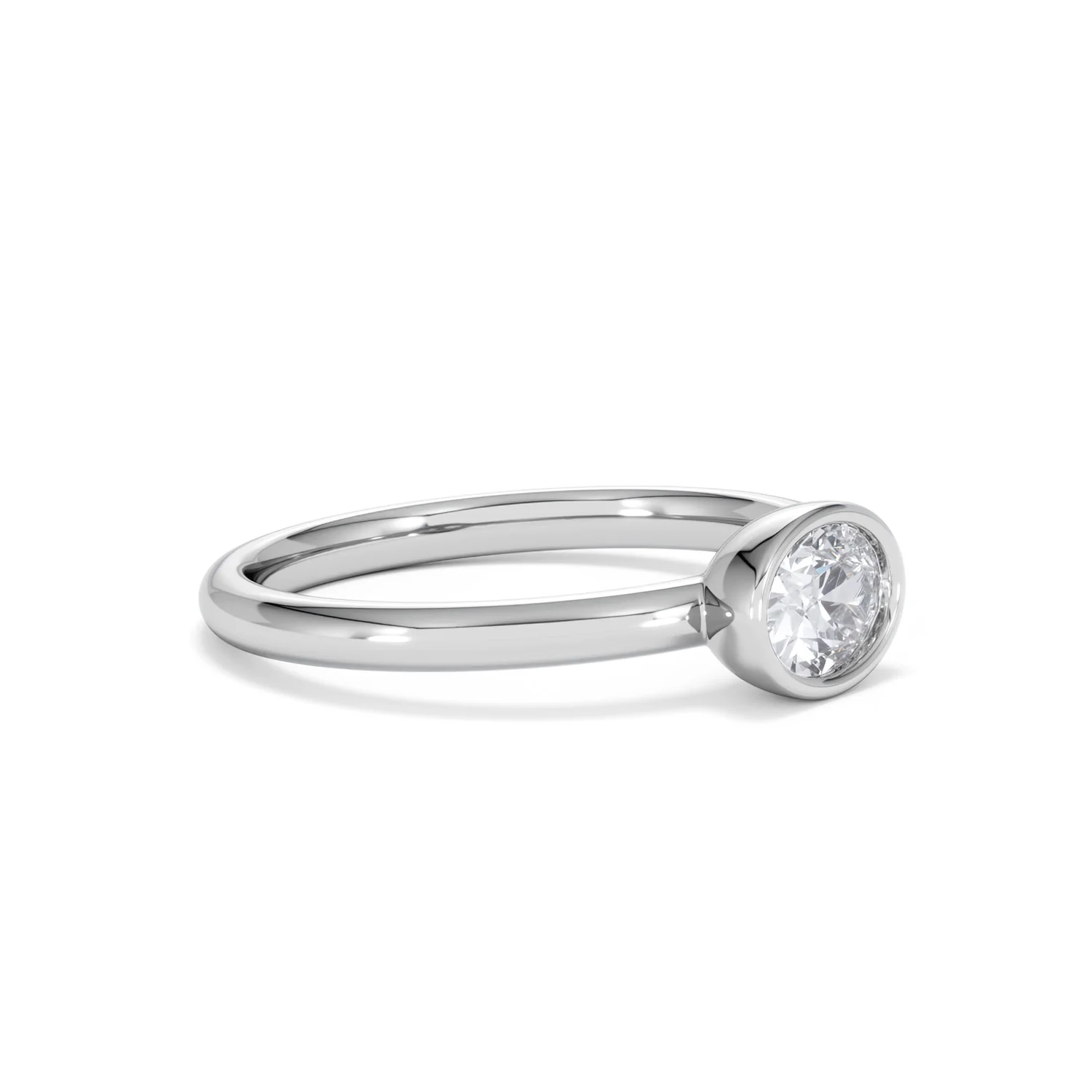Horizon Oval Cut Lab Diamond Solitaire Ring 0.50ct H/SI in 9K White Gold - Image 21
