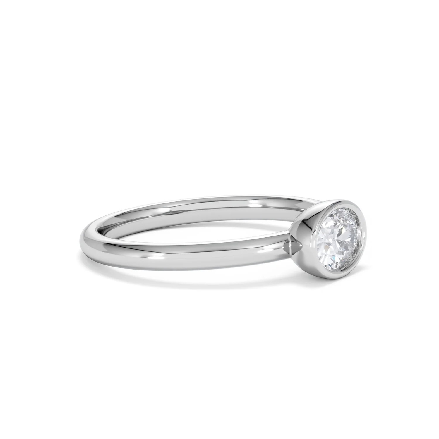 Horizon Oval Cut Lab Diamond Solitaire Ring 0.50ct H/SI in 9K White Gold - Image 22