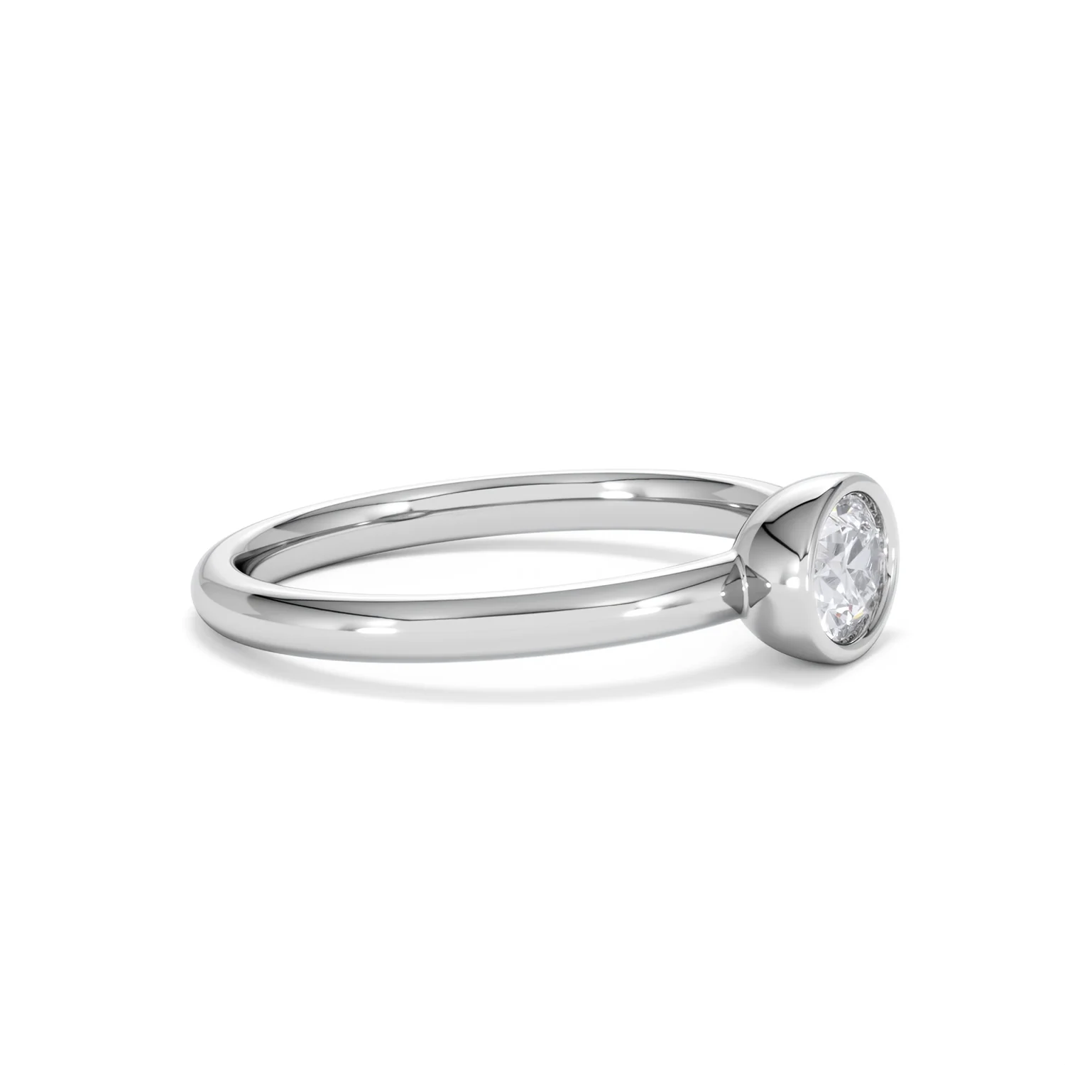 Horizon Oval Cut Lab Diamond Solitaire Ring 0.50ct H/SI in 9K White Gold - Image 24