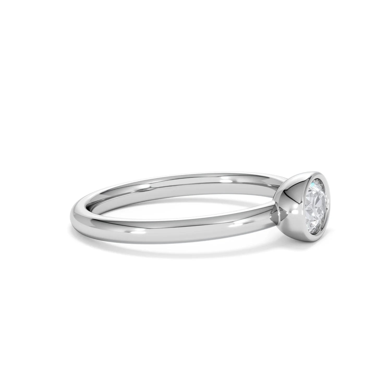 Horizon Oval Cut Lab Diamond Solitaire Ring 0.50ct H/SI in 9K White Gold - Image 25