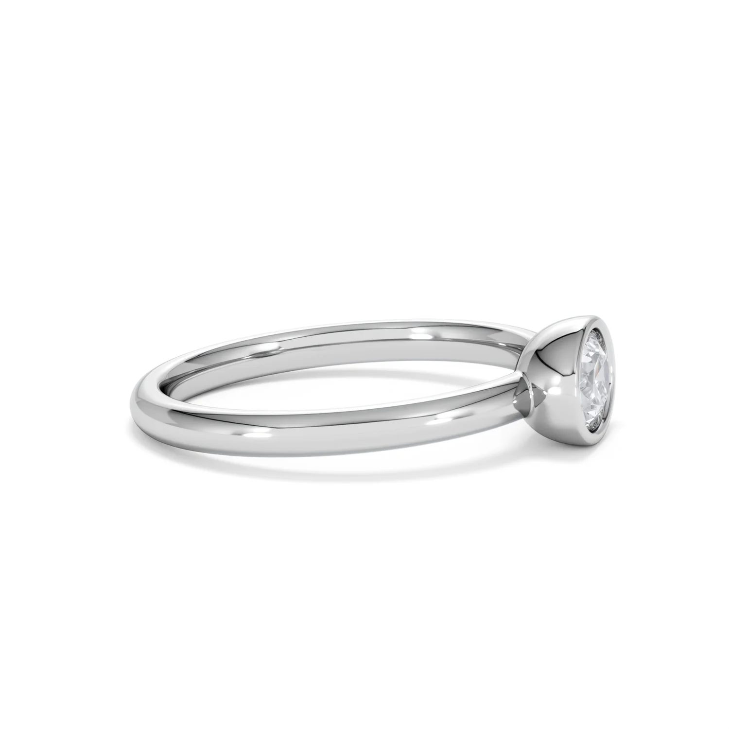 Horizon Oval Cut Lab Diamond Solitaire Ring 0.50ct H/SI in 9K White Gold - Image 26