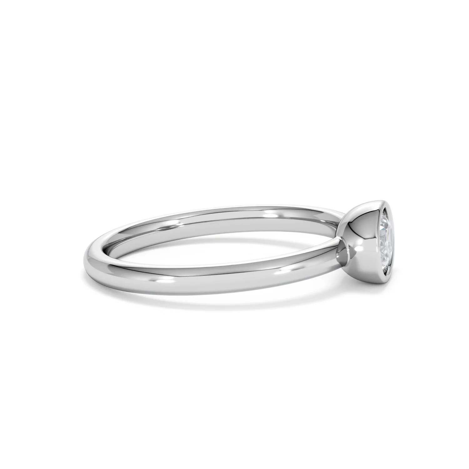 Horizon Oval Cut Lab Diamond Solitaire Ring 0.50ct H/SI in 9K White Gold - Image 27