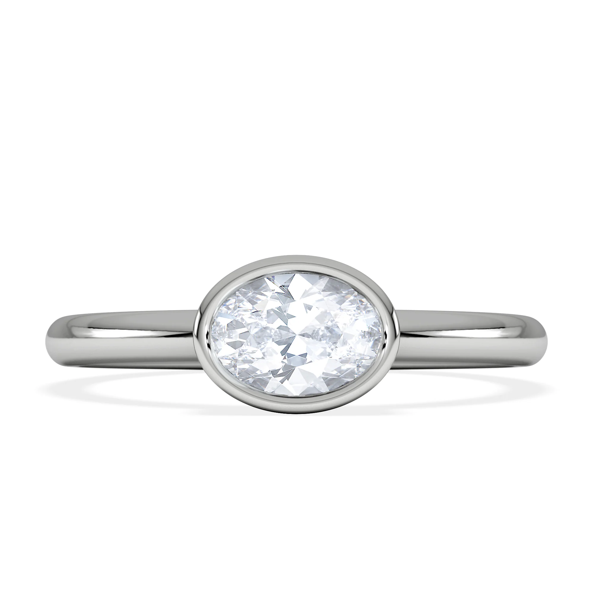 Horizon Oval Cut Lab Diamond Solitaire Ring 0.50ct H/SI in 9K White Gold - Image 7