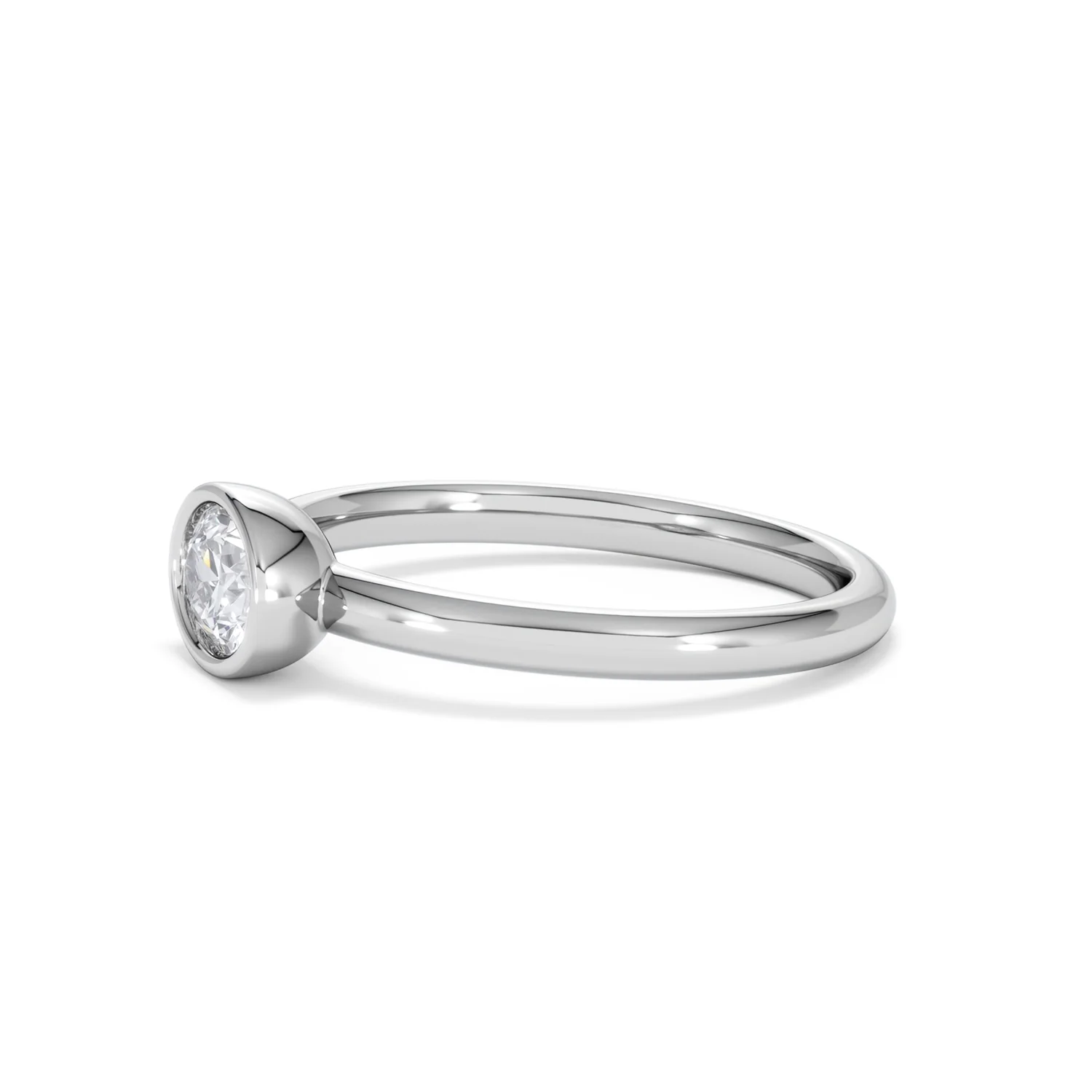 Horizon Oval Cut Lab Diamond Solitaire Ring 0.50ct H/SI in 9K White Gold - Image 75