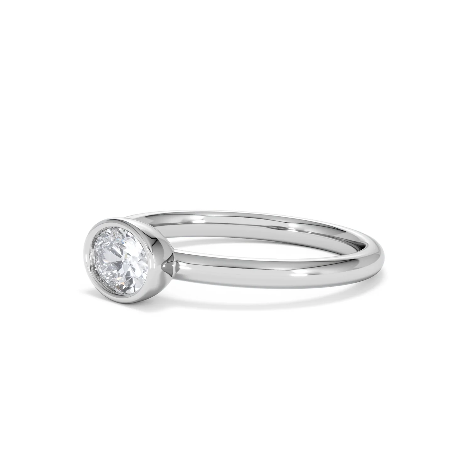 Horizon Oval Cut Lab Diamond Solitaire Ring 0.50ct H/SI in 9K White Gold - Image 79